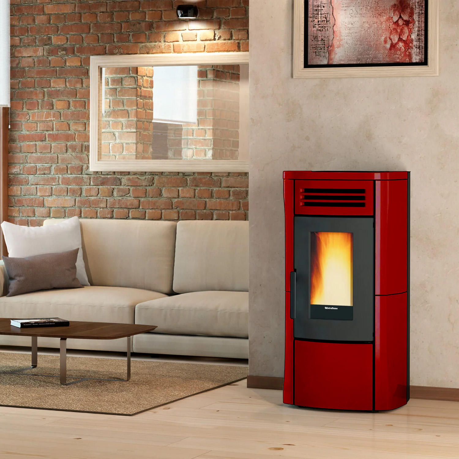 Extraflame TERRY PLUS - Bordeauxrot Pelletofen EVOLUTION LINE