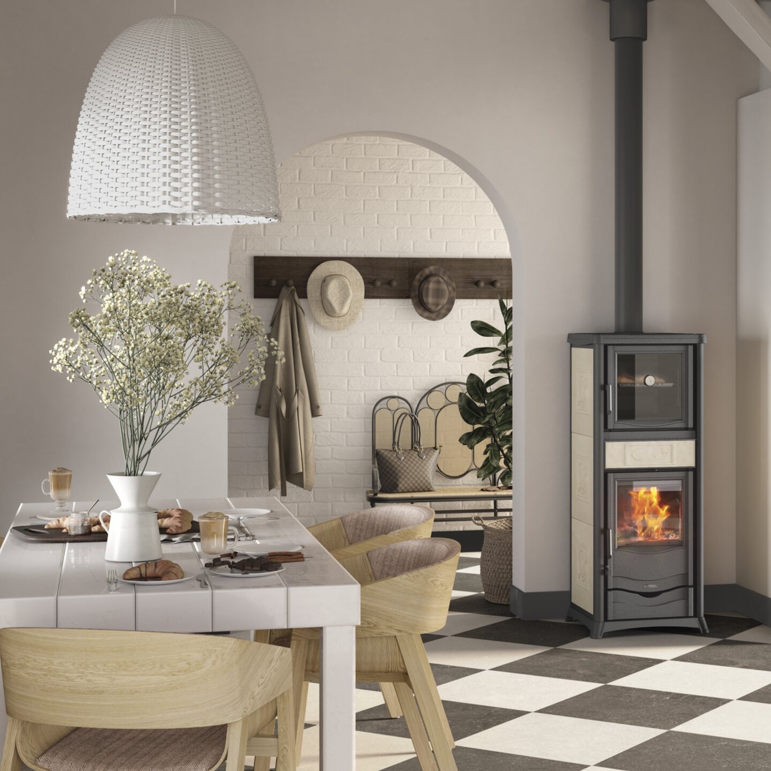 La Nordica ROSSELLA PLUS FORNO.165 céramique - Panna poêle à bois