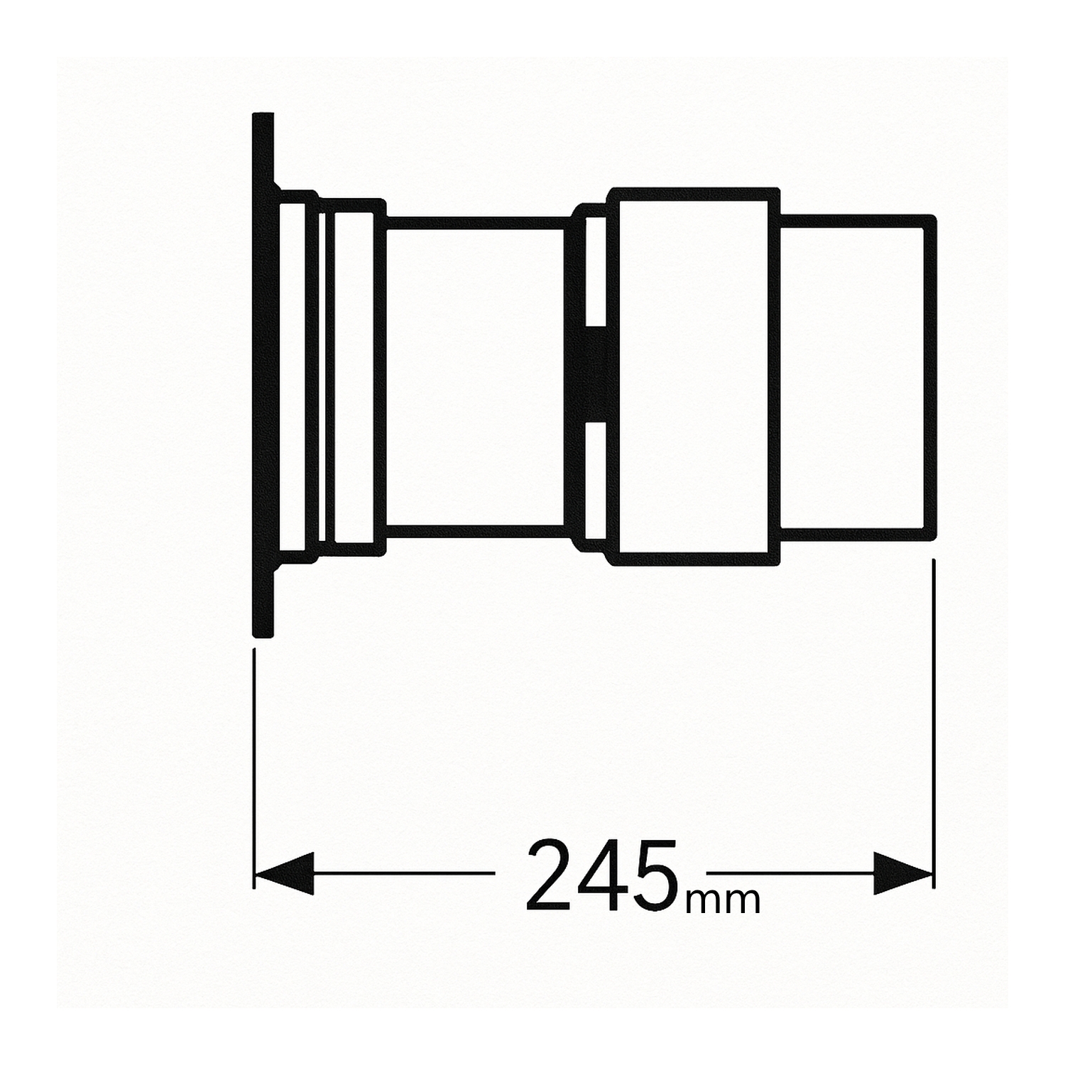 Schiedel raccord Ø130 mm simple paroi, recoupable pour PRIMA PLUS Ø130 mm mat