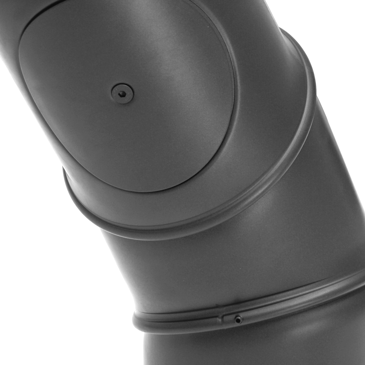 Raik Basic coude multiple de tuyau de fumée 150mm gris fonte avec porte – 4 pièces pour tuyau de fumée / conduit de fumée