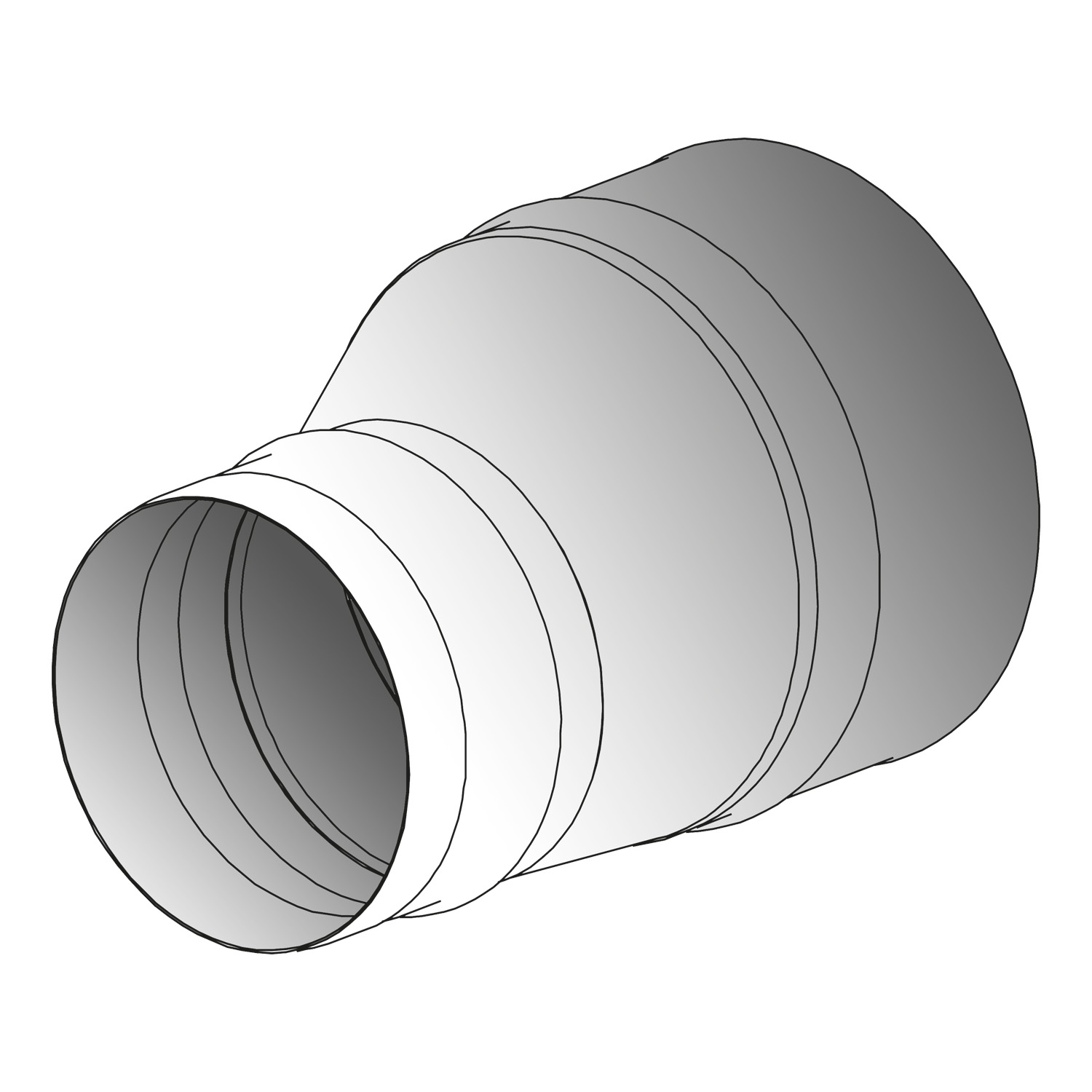Schiedel Erweiterung PPL einwandig 150mm - 180mm matt exzentrisch