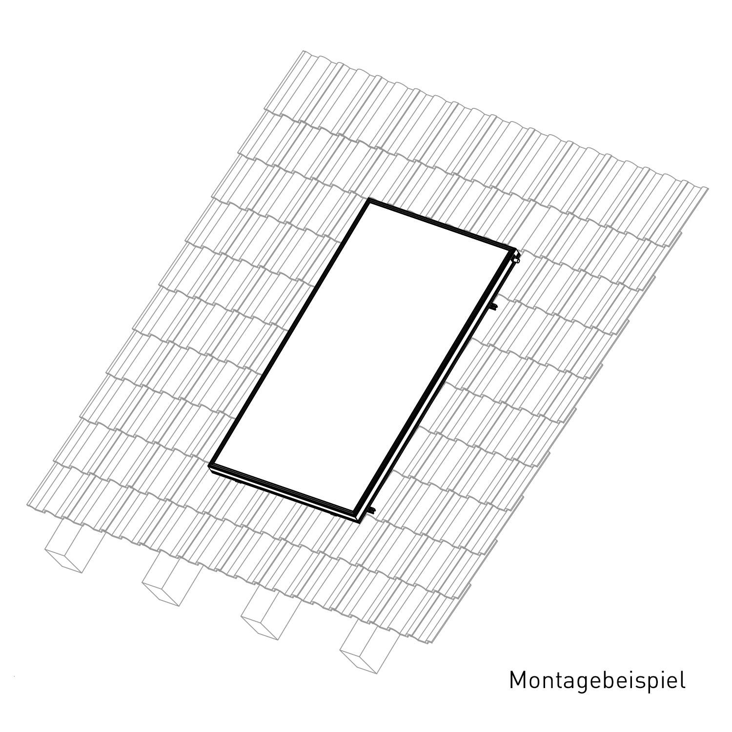 Sunex Standard Kit de montage pour toit incliné 25-60 degrés pour 1 collecteur solaire AMP 2.0