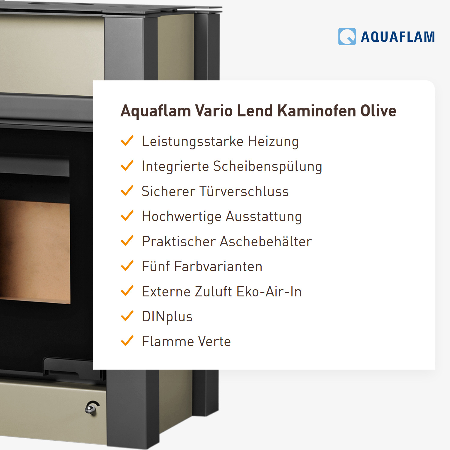 Aquaflam Vario Lend Kaminofen Olive