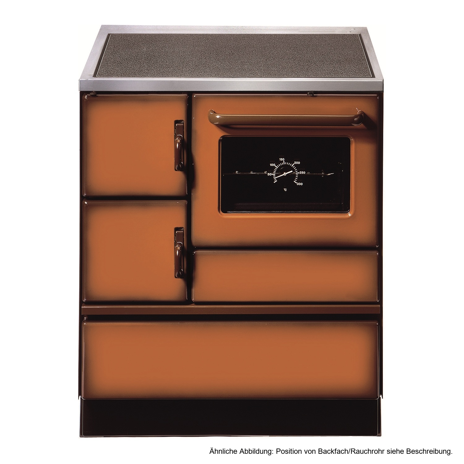 Wamsler K 128 Küchenofen rechts maron mit Ceranplatte Anschluss oben