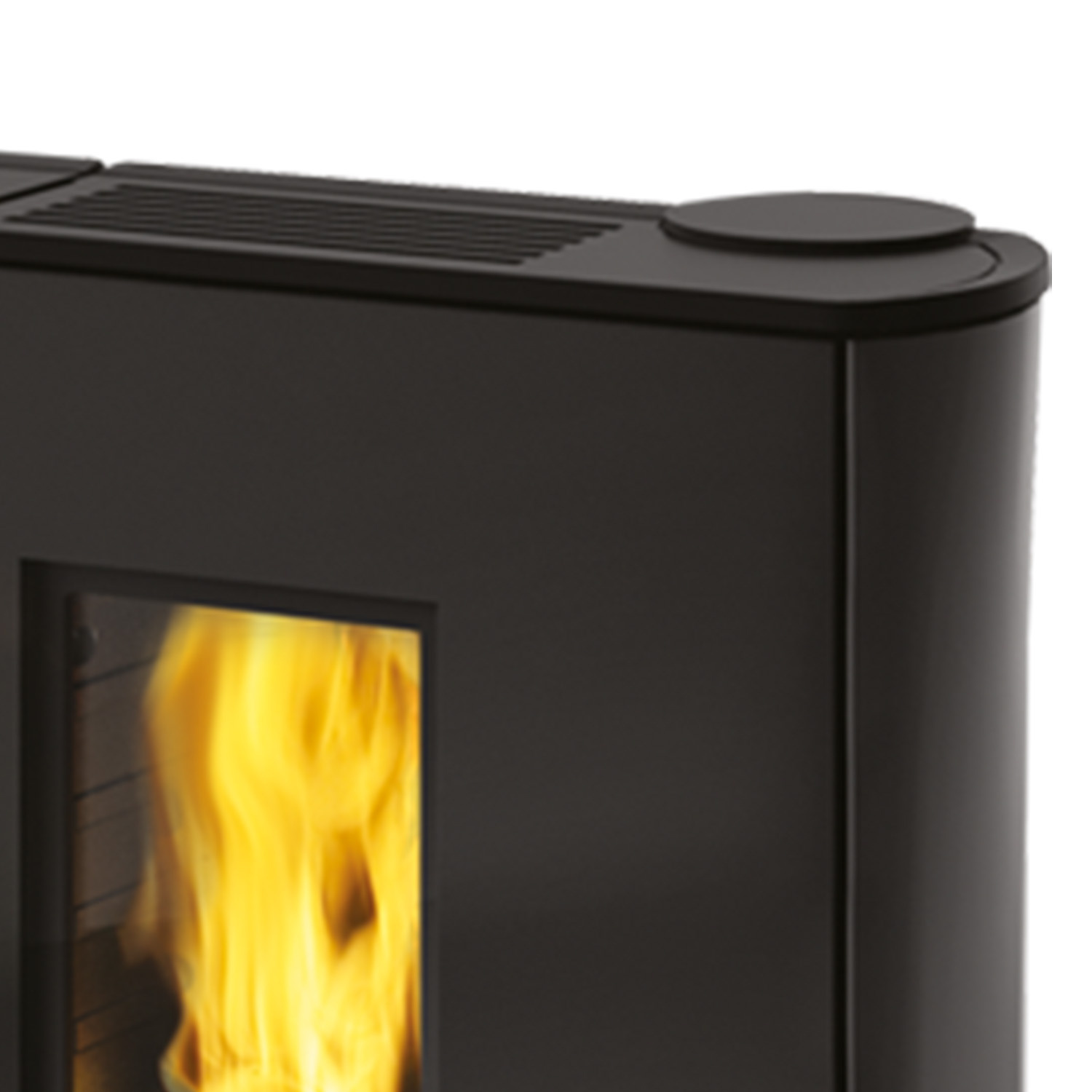 Edilkamin Cherie Slim 9+ Poêle à granulés coaxial habillage verre noir
