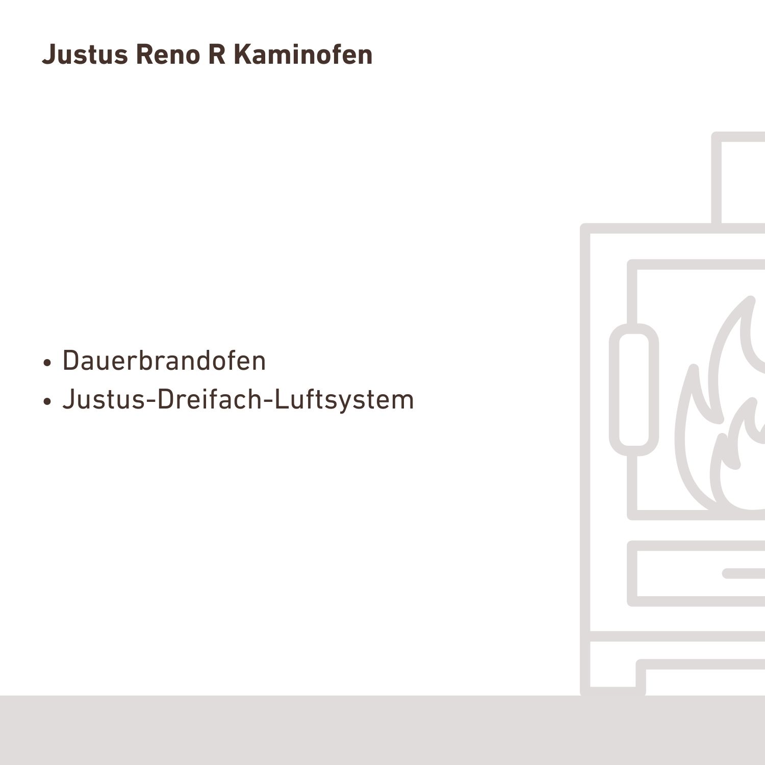 Justus Reno R Kaminofen Stahl Gussgrau / Speckstein