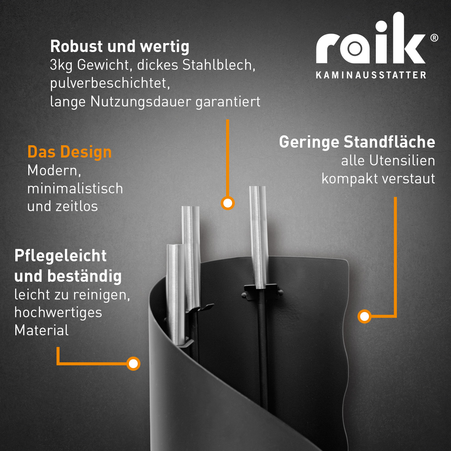 Raik Kaminbesteck Fritz + Ofenhandschuh