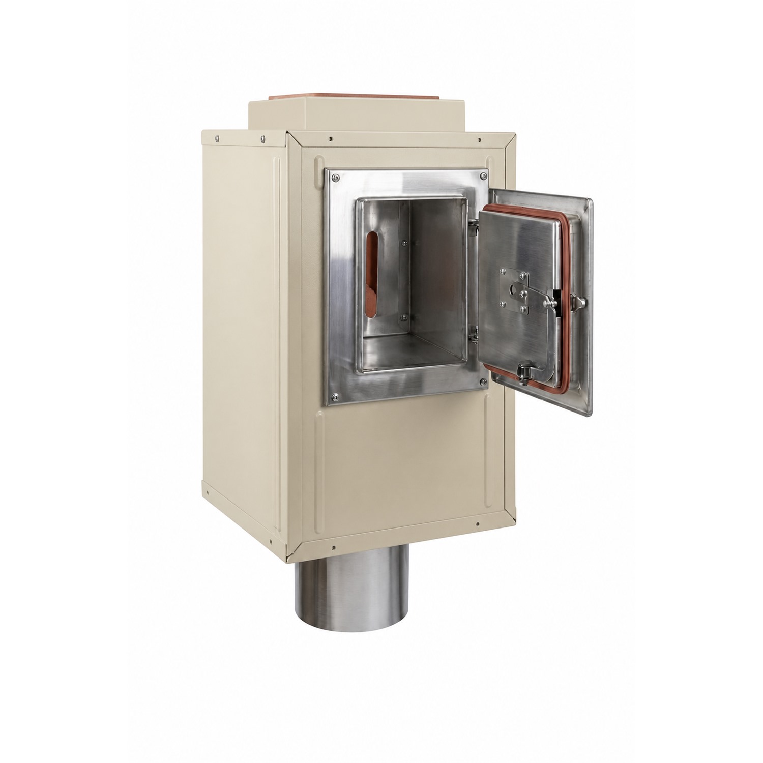 Schiedel Élément de gaine LB90 H=500 mm 200x200 mm avec raccord de ramonage PPL carré en haut Ø 150 mm