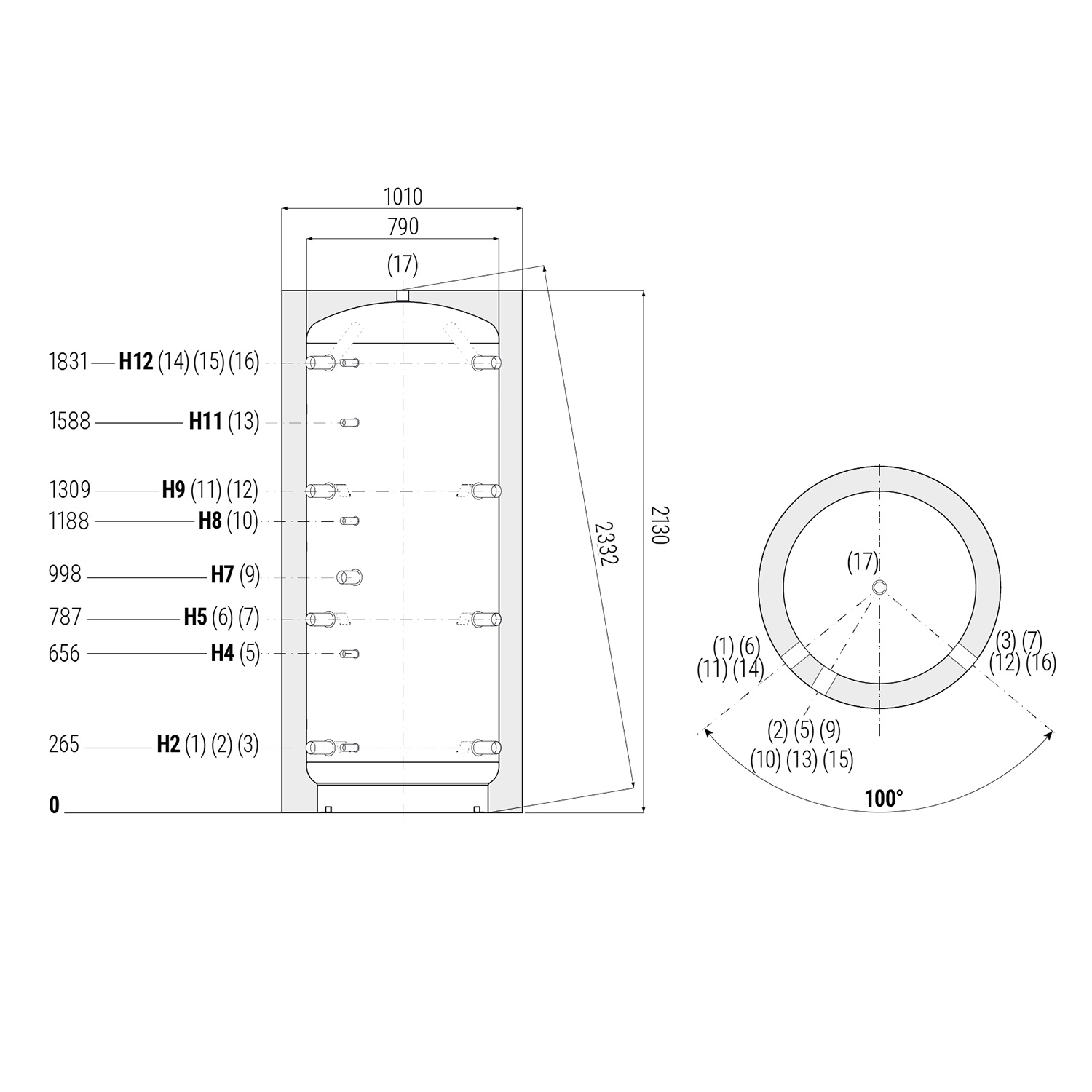 Réservoir tampon Laddomat Termoventiler Puffer 1000 (946 litres)
