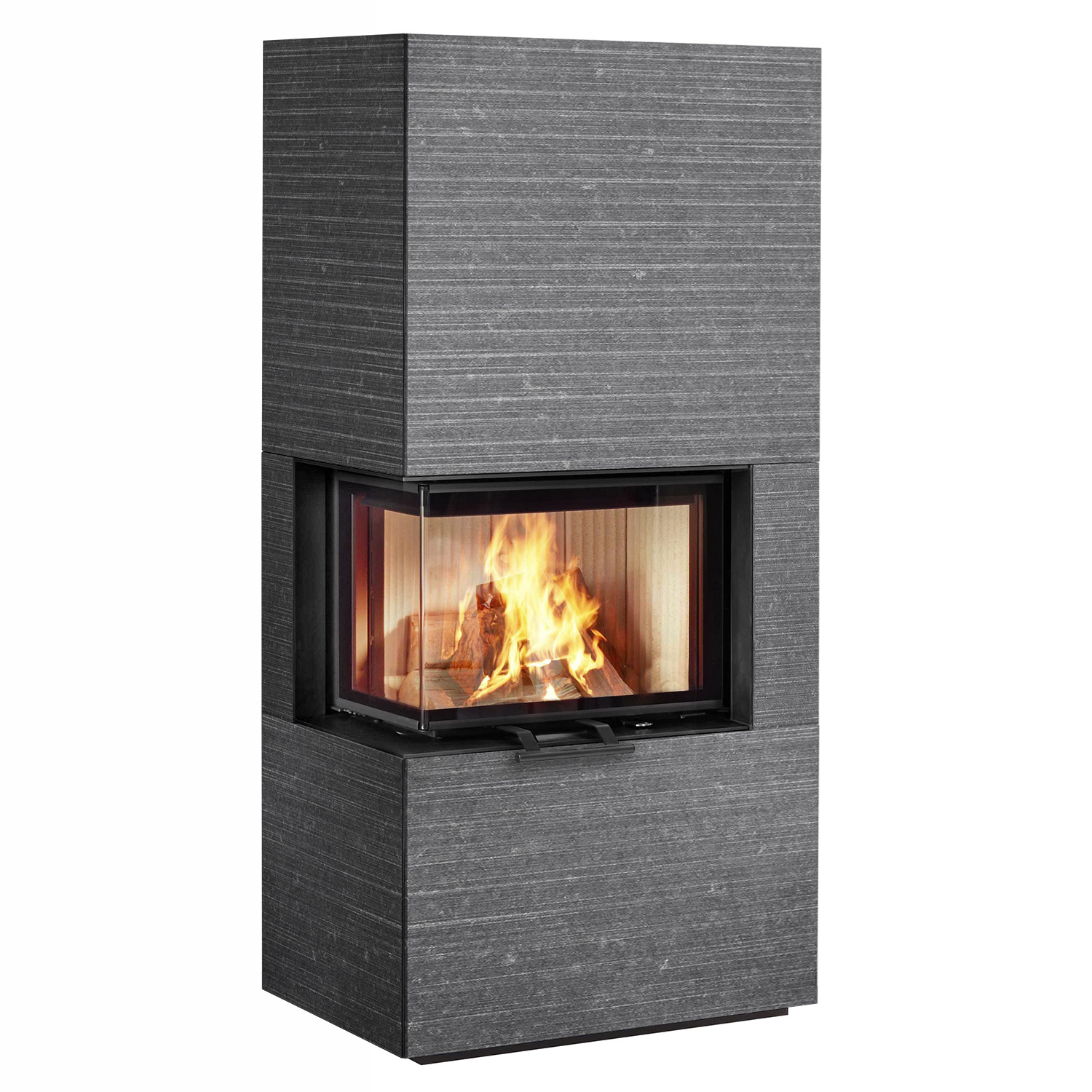 Olsberg Osorno L TopStone Kaminofen Gabbro nero ferrara linea-retta, links