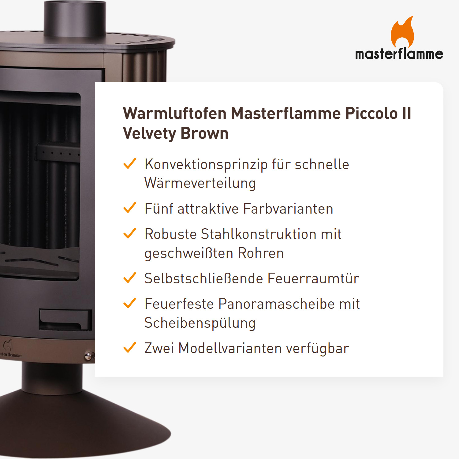 Warmluftofen Masterflamme Piccolo II Velvety Brown