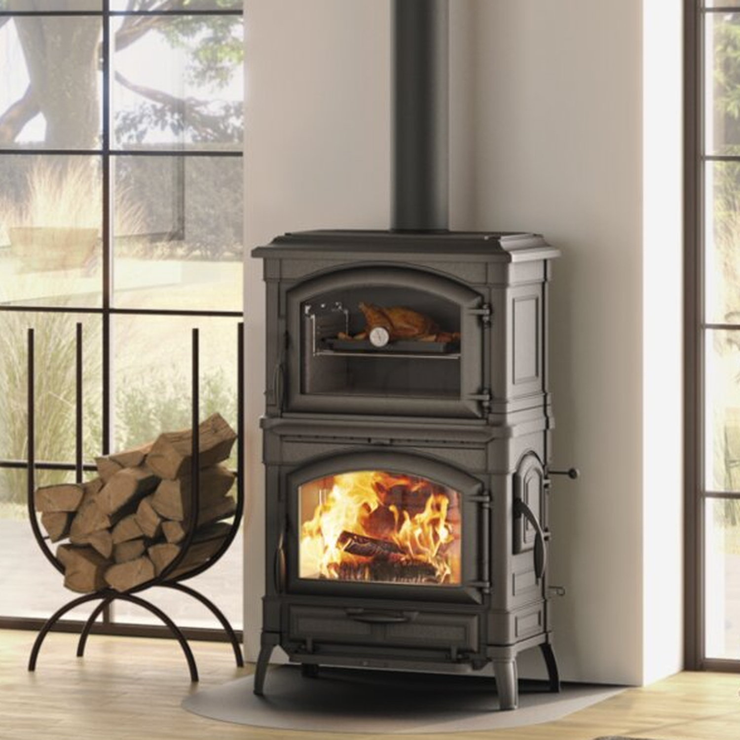 La Nordica Isotta Forno EOS Kaminofen mit Backfach anthrazit-schwarz