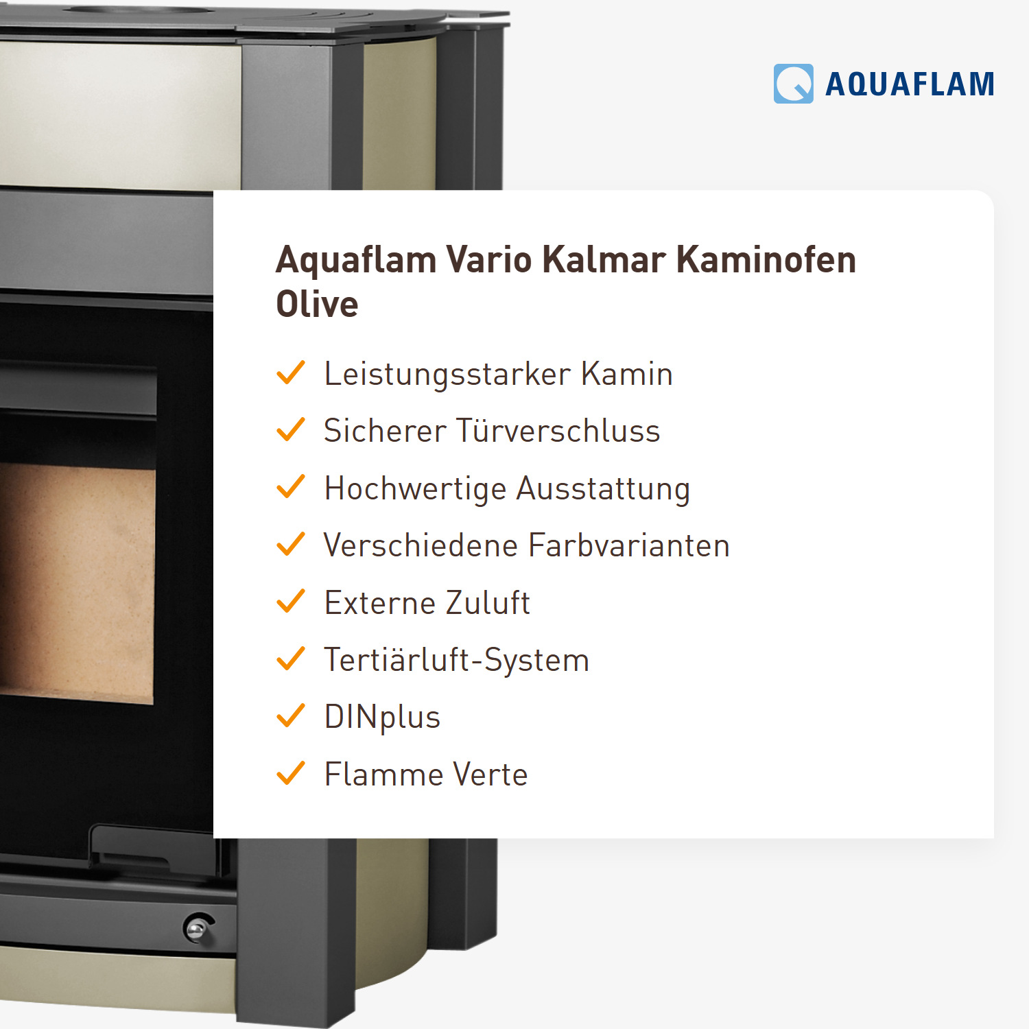 Aquaflam Vario Kalmar Kaminofen Olive