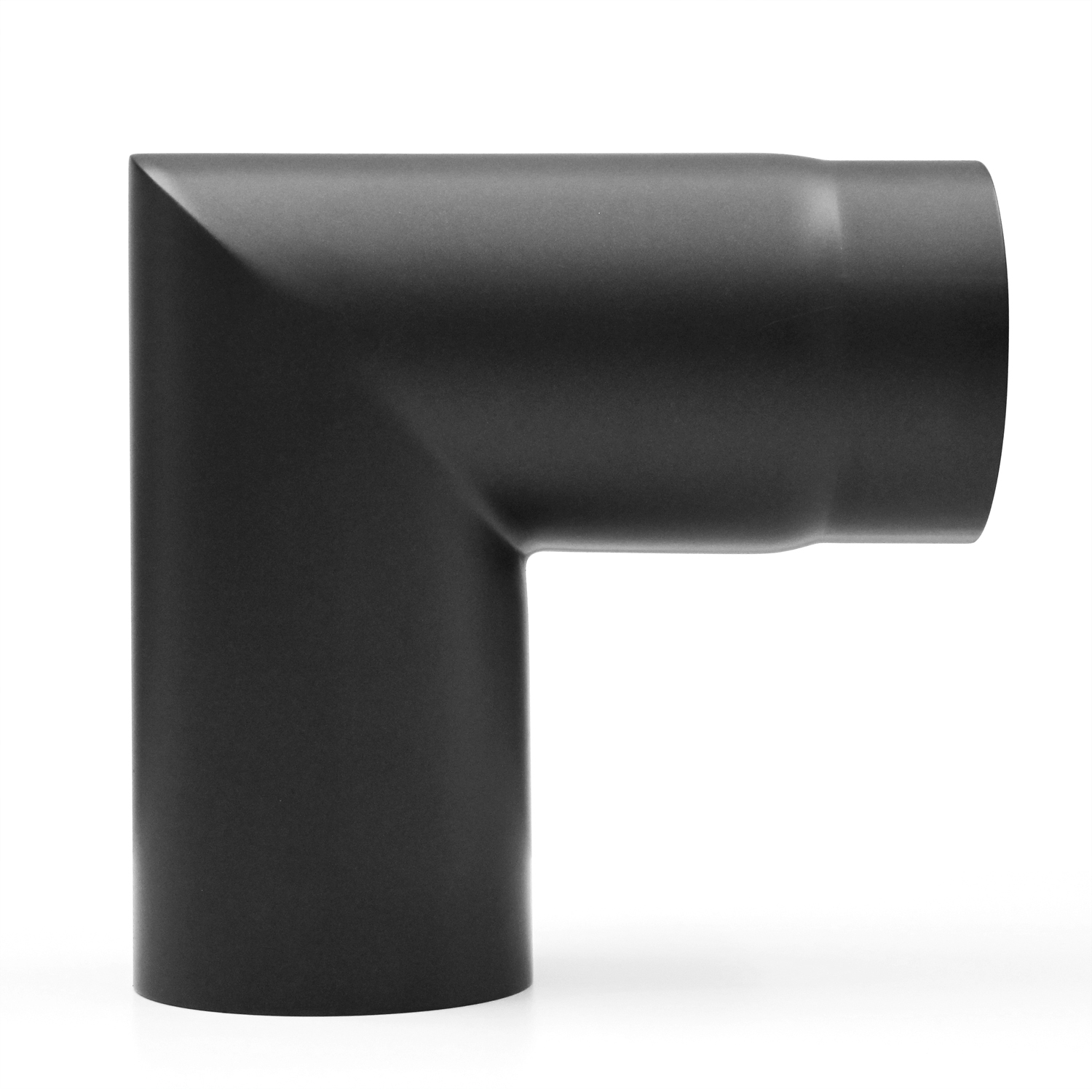 Raik Basic coude de tuyau de fumée 150mm noir 90° 2-pièces, sans porte pour tuyau de fumée / conduit de fumée