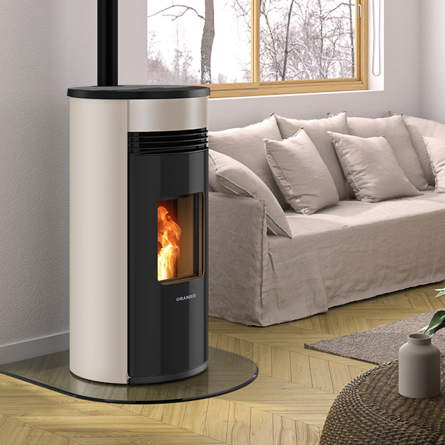 Oranier Sando 60 Pelletofen Taupe LAS
