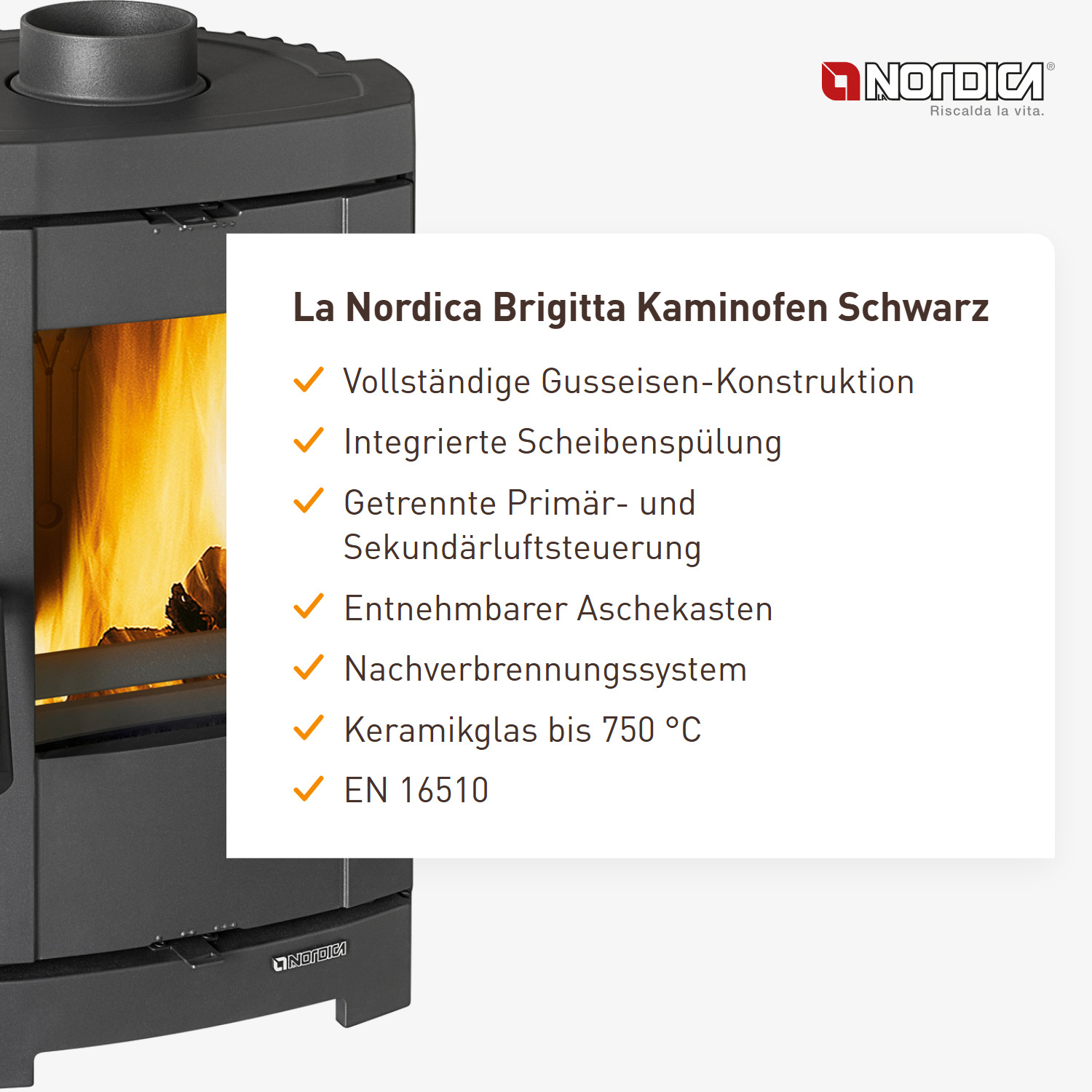 La Nordica Brigitta Kaminofen Schwarz