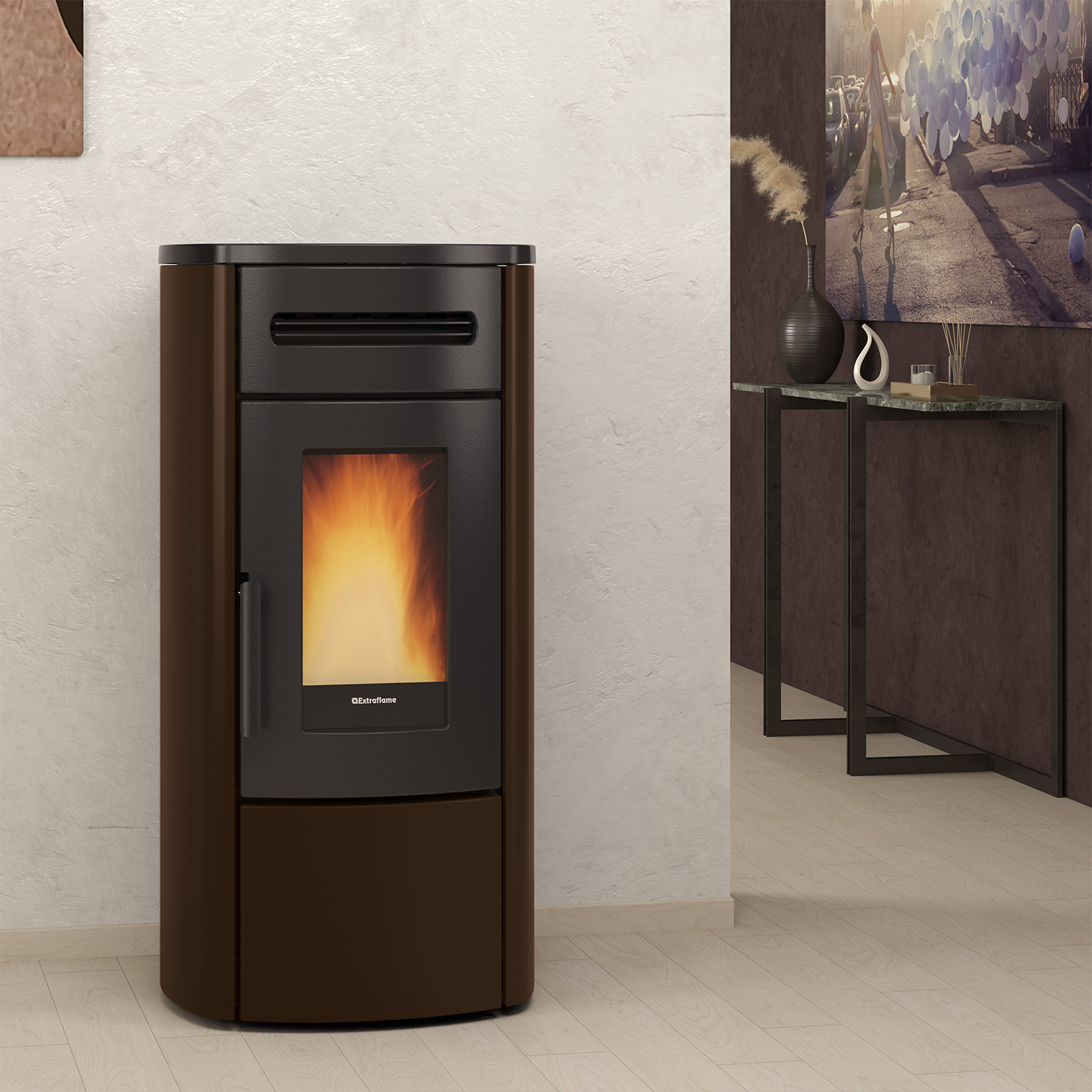 Extraflame GUENDA IDRO 5.0 - Bronze poêle à granulés bouilleur EVOLUTION LINE