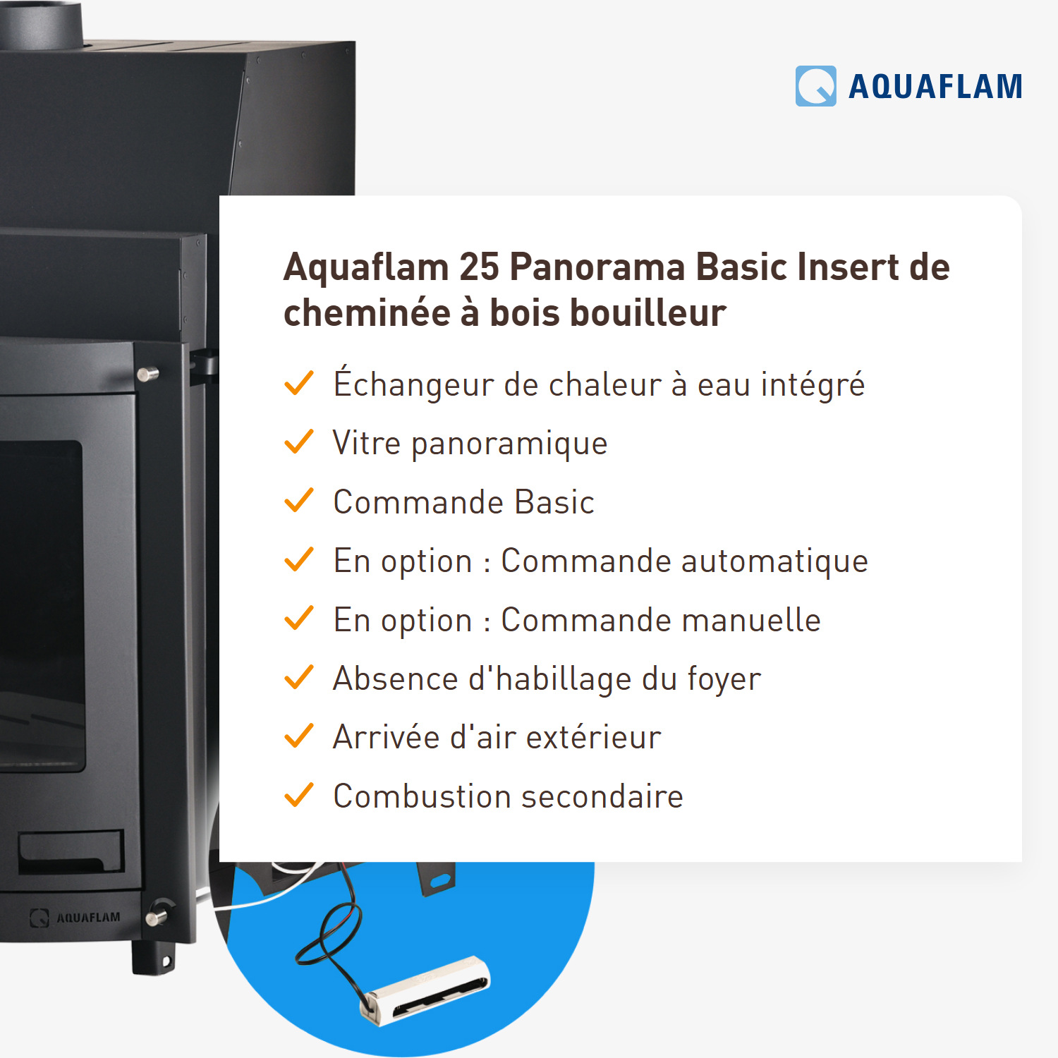 Aquaflam 25 Panorama Basic Insert de Cheminée à Eau