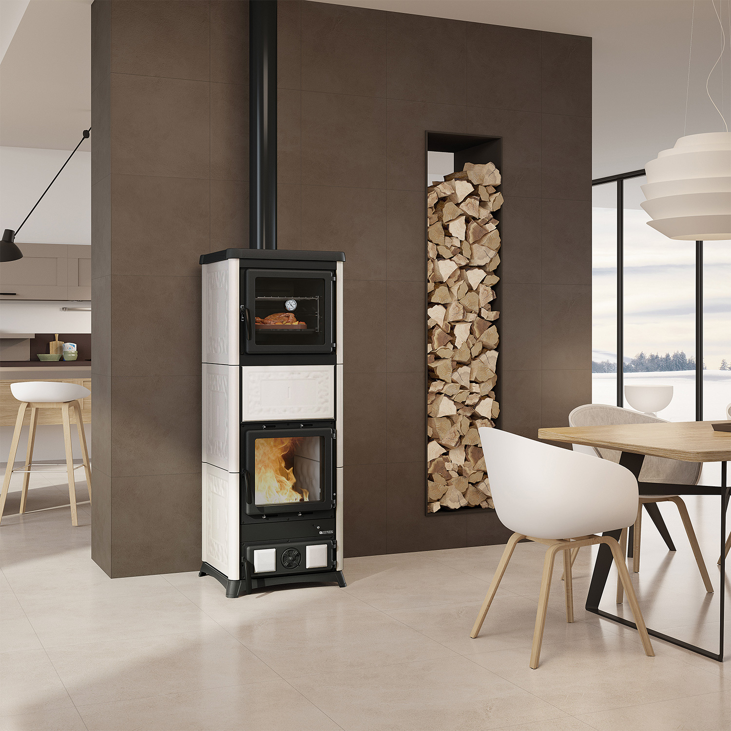 La Nordica Prestige Line Nova Forno 16 Kaminofen Mattweiß