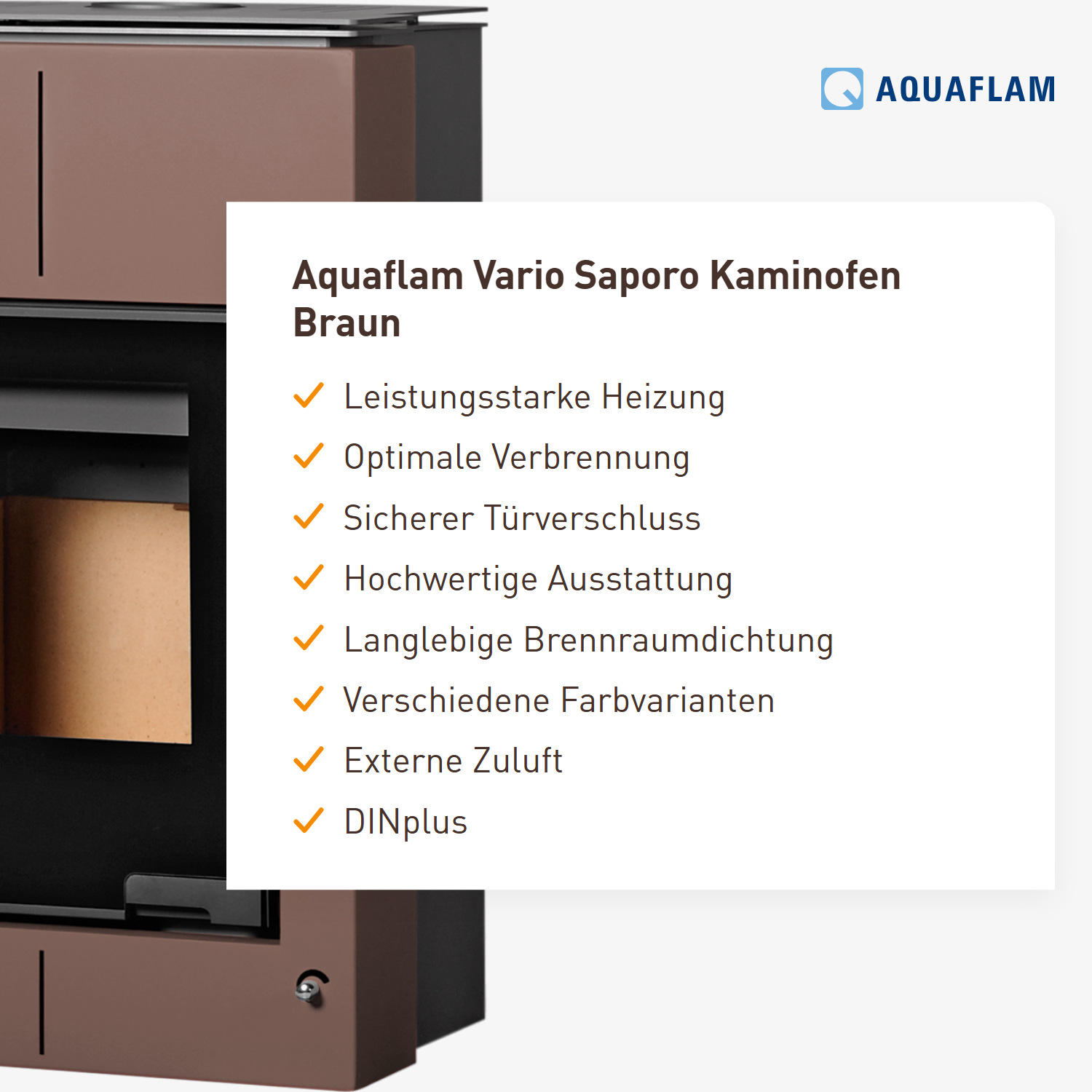 Aquaflam Vario Saporo Kaminofen Braun