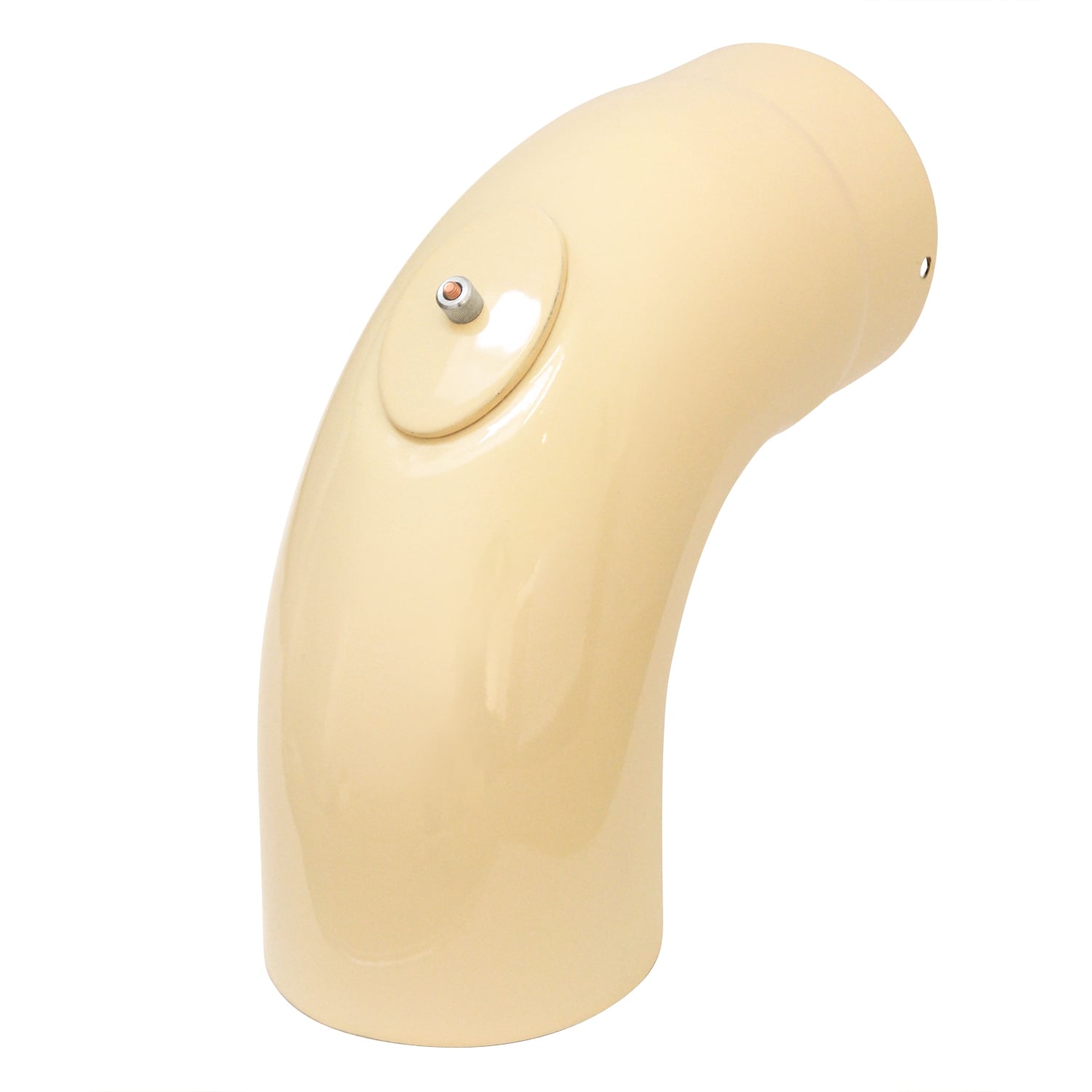 Coude de conduit de fumée Raik / Coude de tuyau de poêle émaillé 150 mm - Coude 90° lisse ivoire avec ouverture de nettoyage