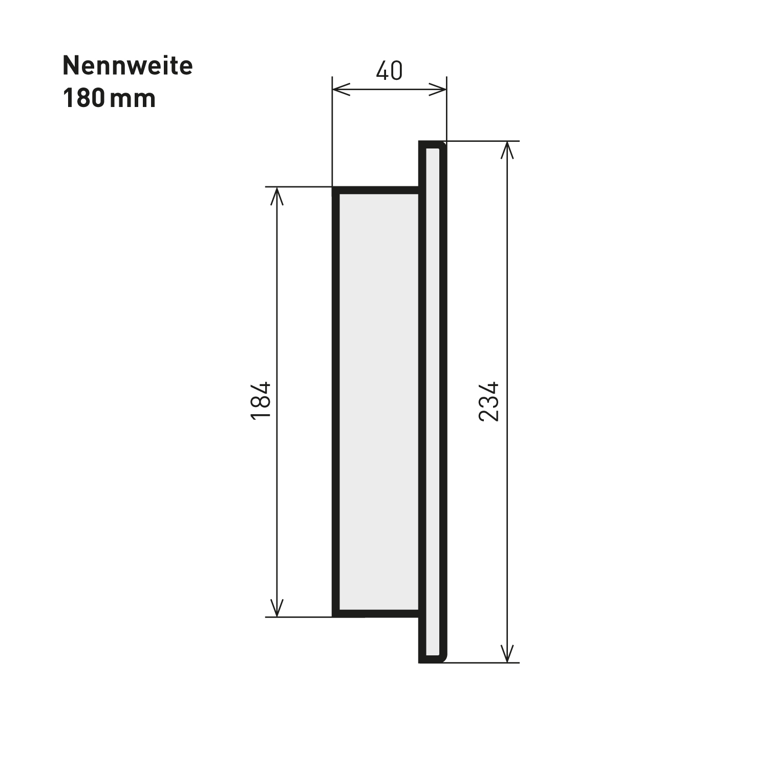 Raik Basic Blindklappe 180mm schwarz für Rauchrohr / Ofenrohr