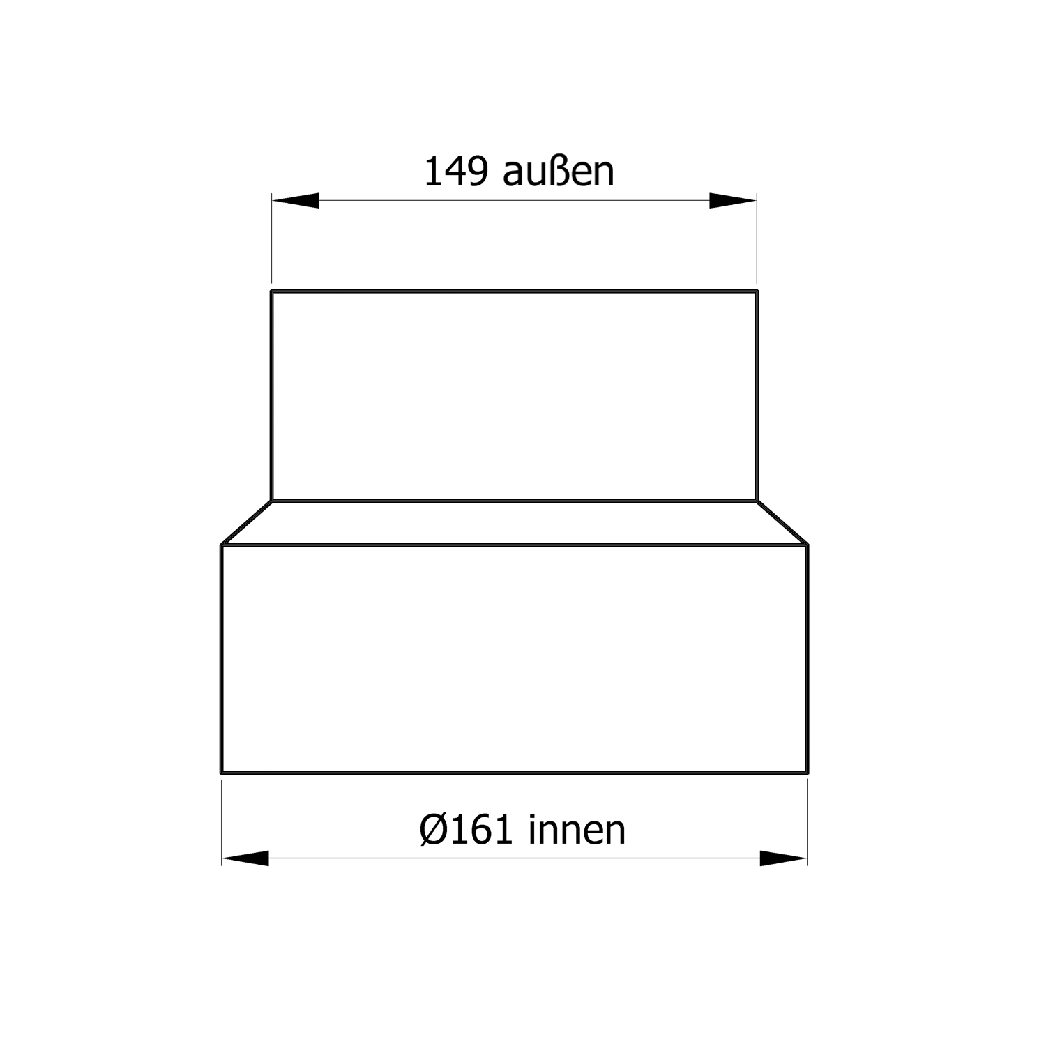Raik Basic Reduzierung 160mm – 150mm gussgrau für Rauchrohr / Ofenrohr
