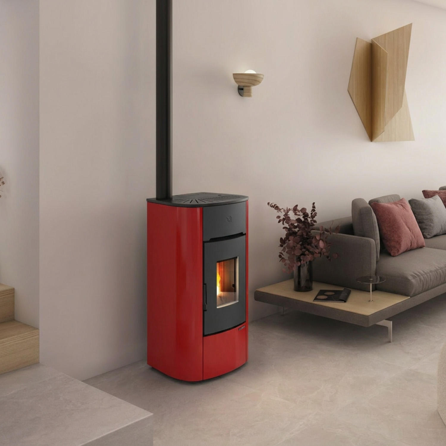 Extraflame Mariella Plus AD Pelletofen Traditional Line bordeaux