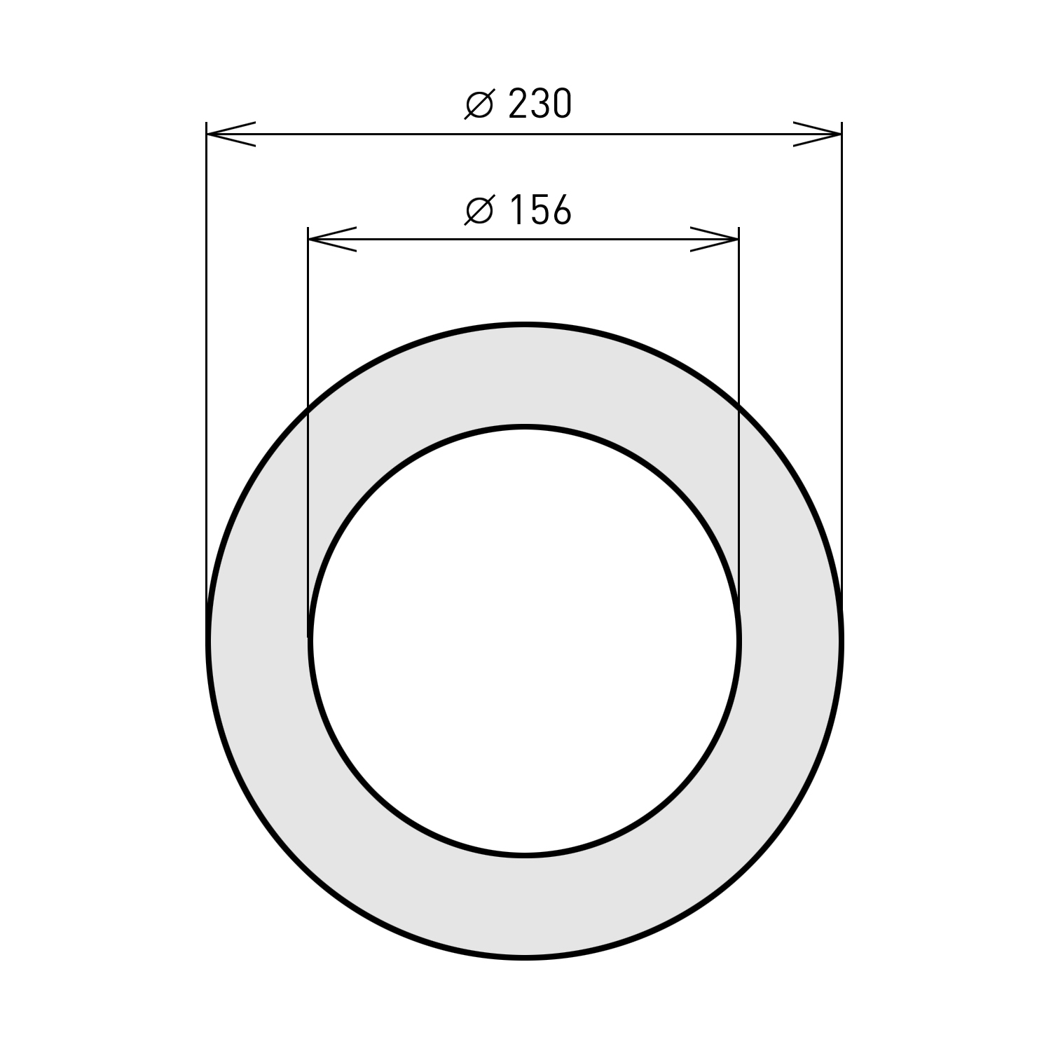 Raik Basic Wandrosette150mm gussgrau 5cm für Rauchrohr / Ofenrohr