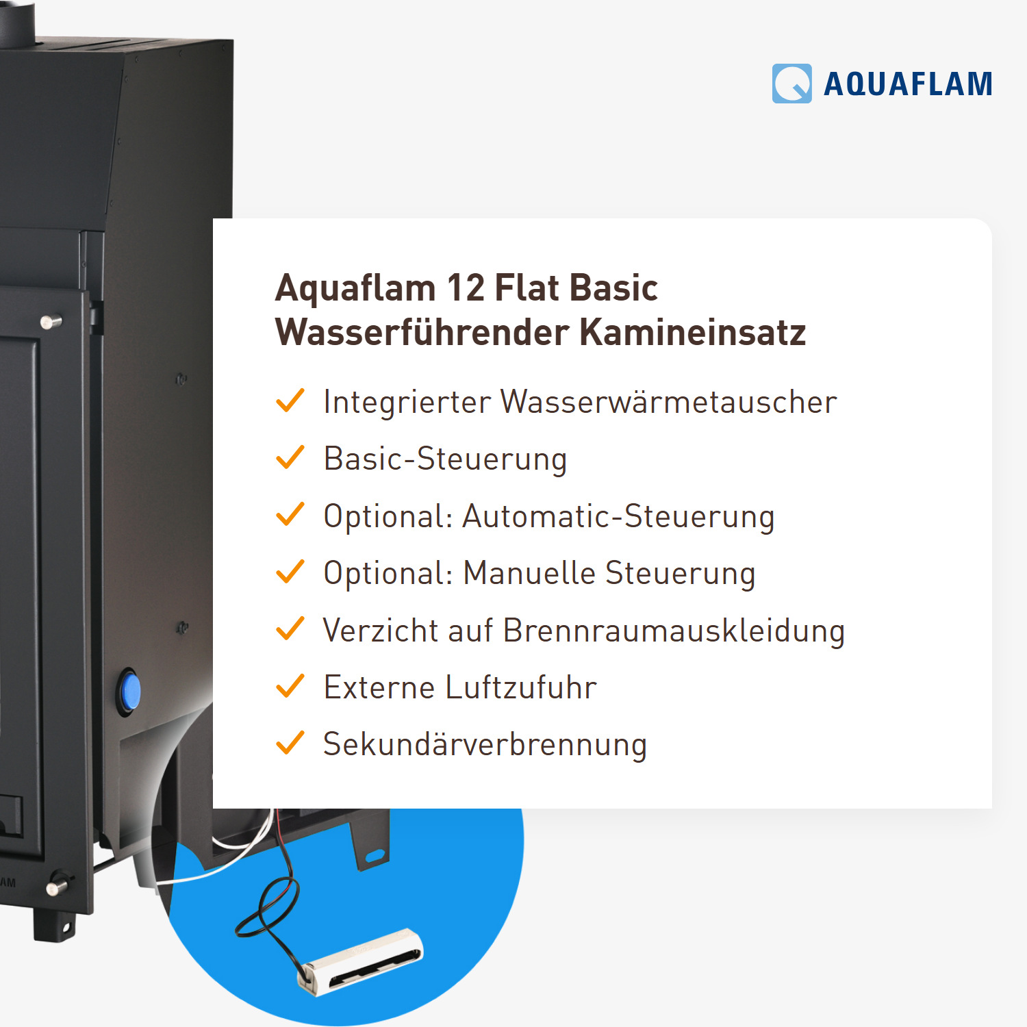 Aquaflam 12 Flat Basic Wasserführender Kamineinsatz