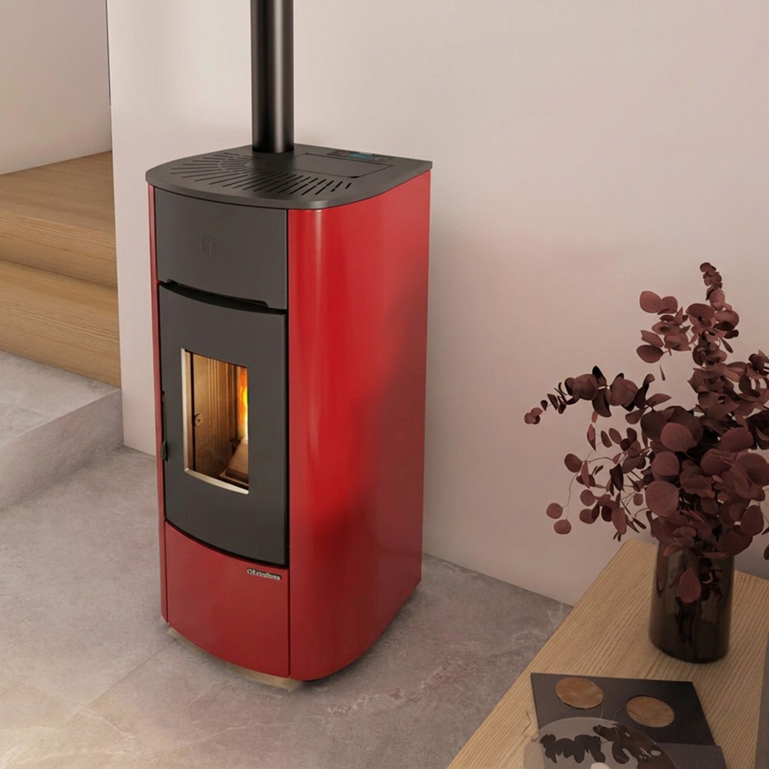 Extraflame Mariella Plus AD Pelletofen Traditional Line bordeaux
