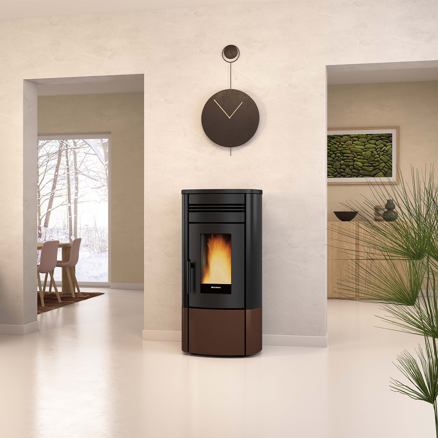 Extraflame Evolution Line Noris Plus poêle à granulés acier bronze