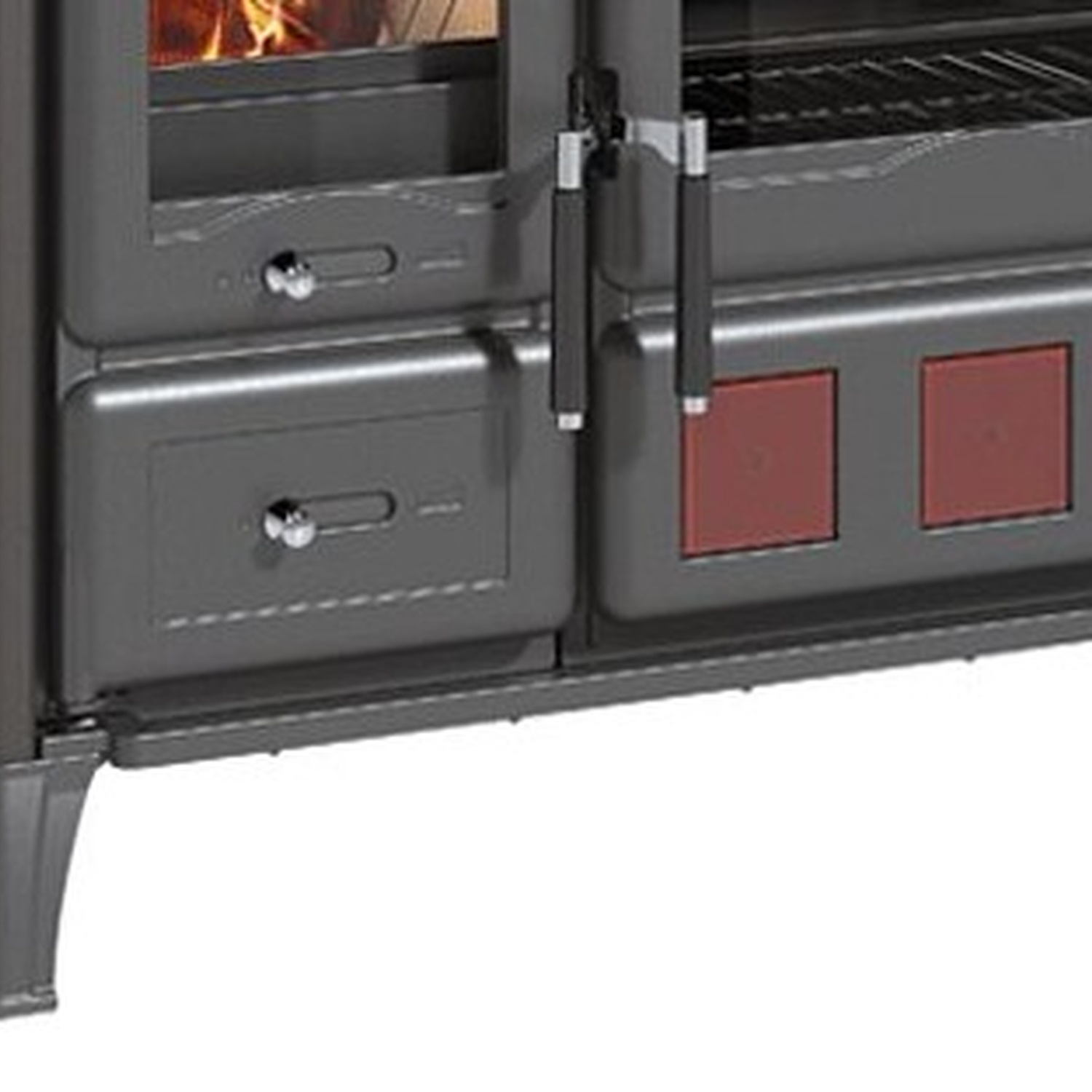 La Nordica GARDENIA XXL Céramique - Rouge bordeaux cuisinière à bois
