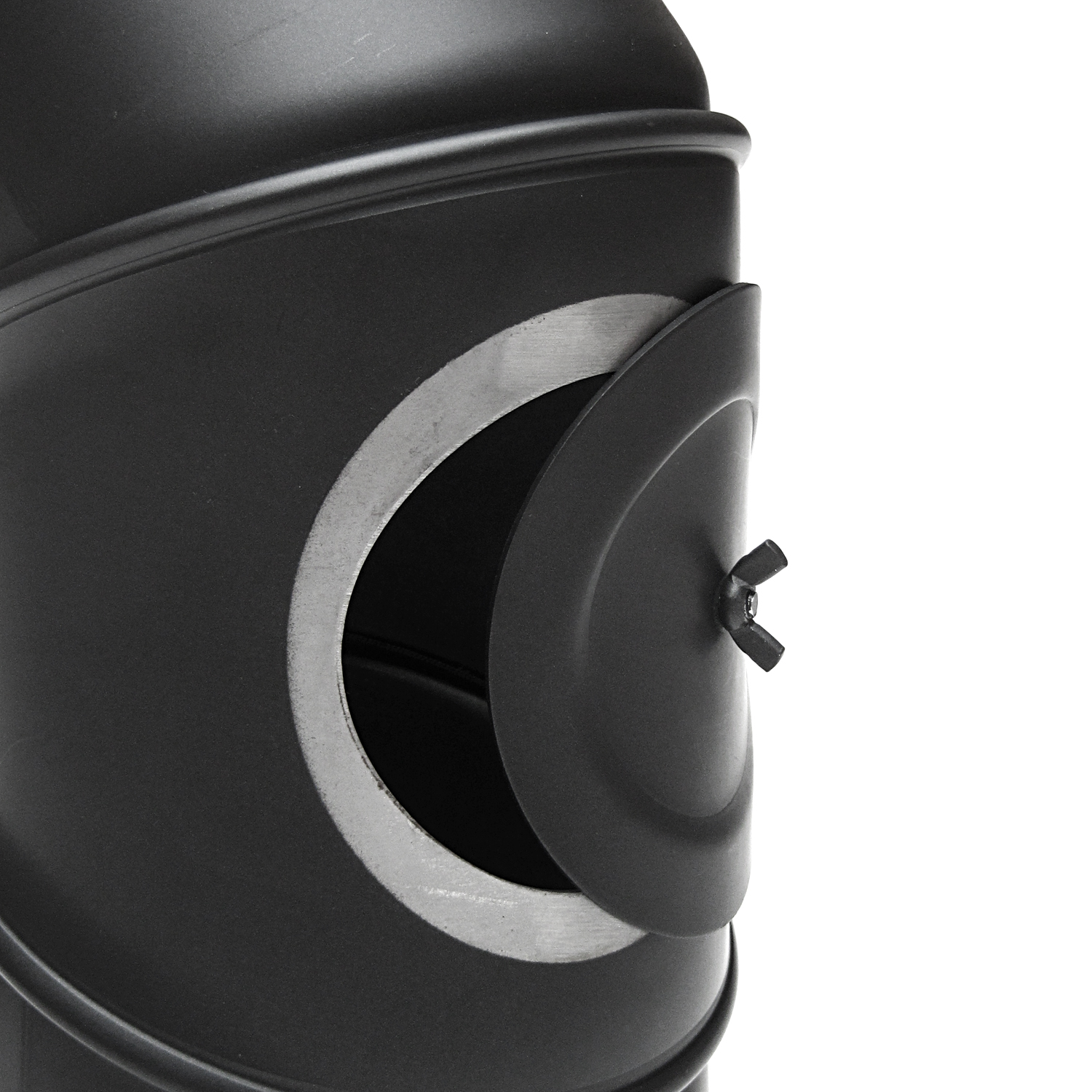 Raik Basic Rauchrohrbogen 200mm schwarz 0–90° mit Tür für Rauchrohr / Ofenrohr