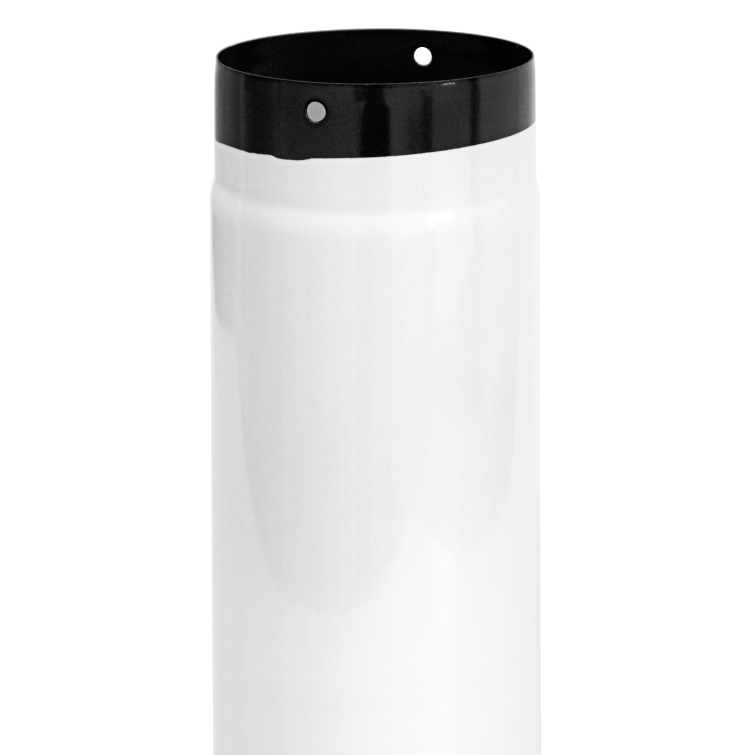Tube de raccordement / Tuyau de poêle émaillé 130mm - 500mm Blanc