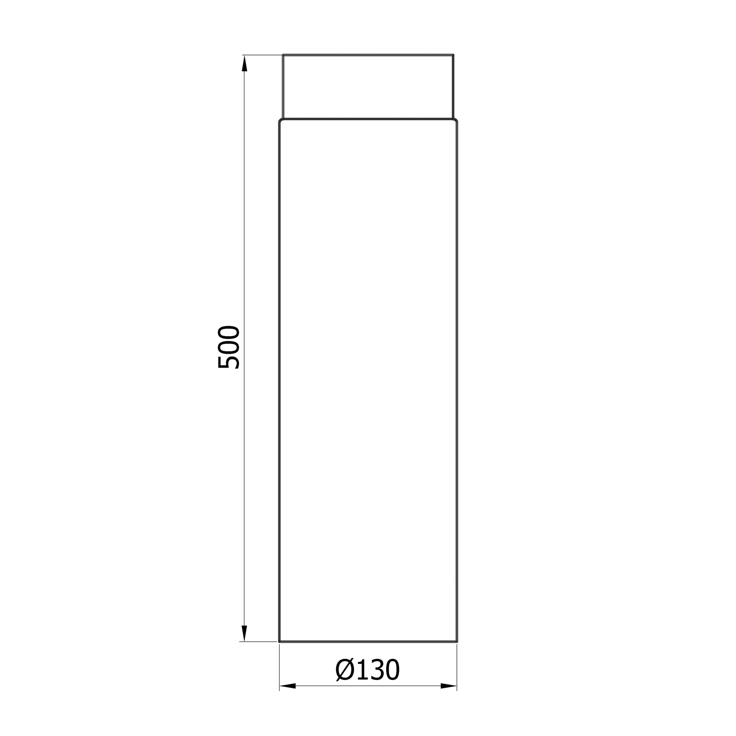 Raik Basic Längenelement 130mm gussgrau L: 500mm für Rauchrohr / Ofenrohr