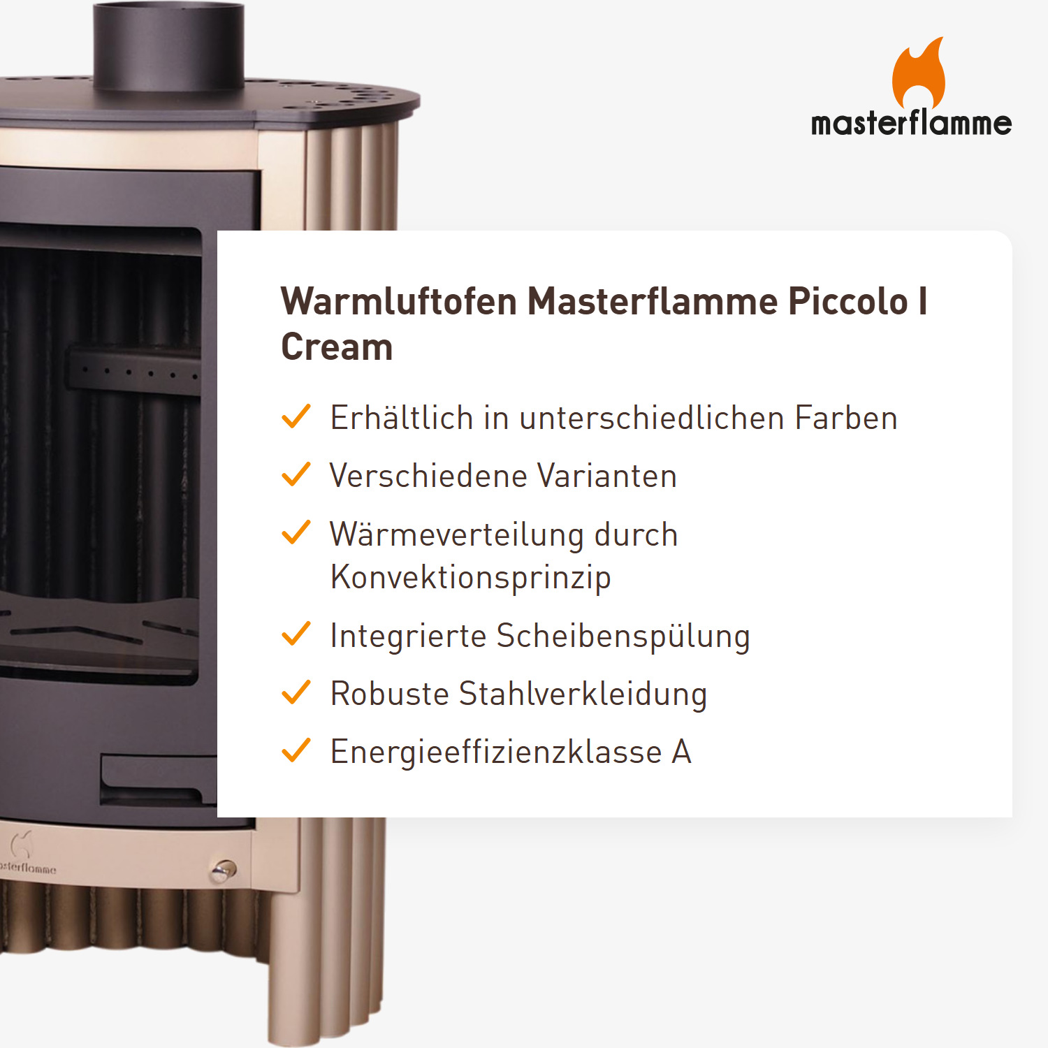 Warmluftofen Masterflamme Piccolo I Cream