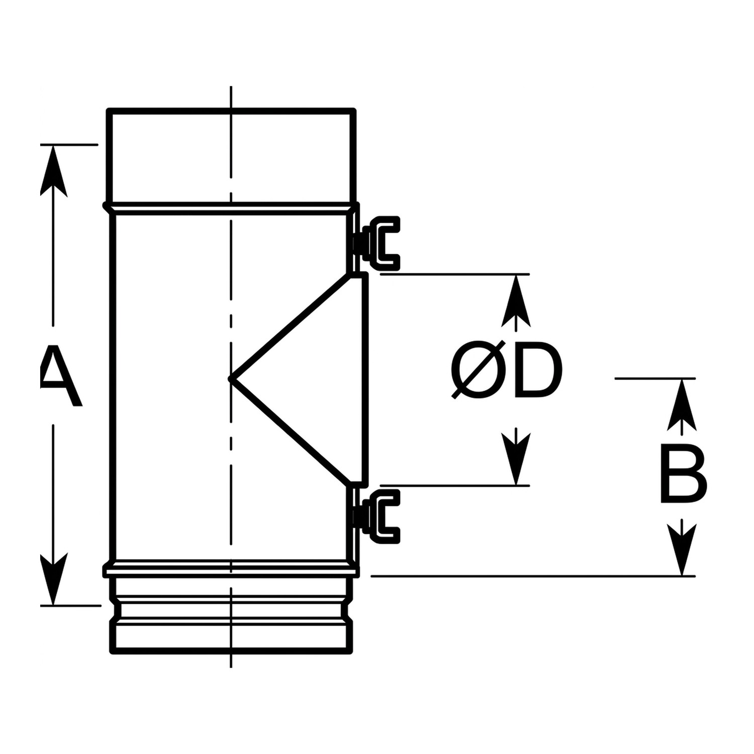 Schiedel Té PPL 90° Ø 300 mm pour raccord Ø 180 mm