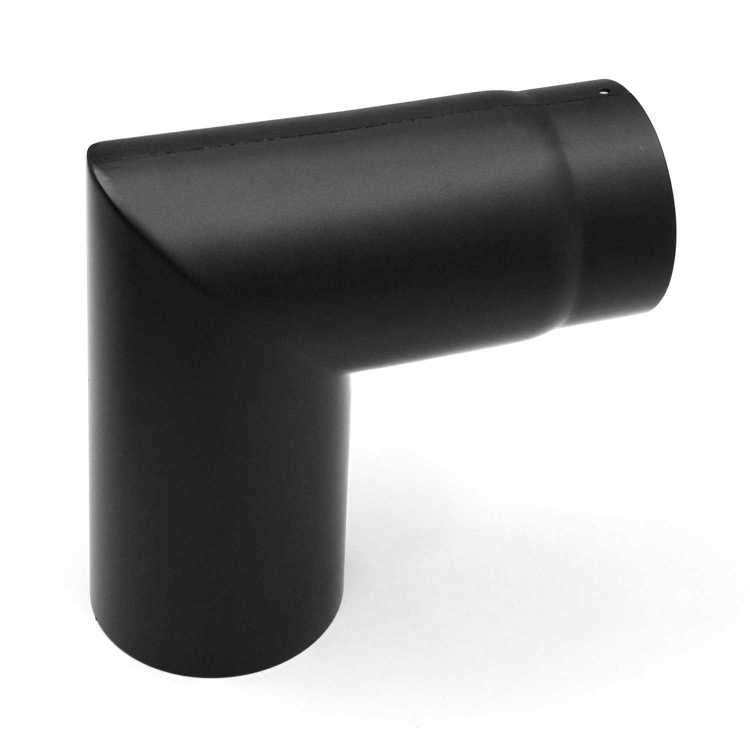 Raik Basic Rauchrohrbogen 130mm schwarz 90° – 2teilig, ohne Tür für Rauchrohr / Ofenrohr