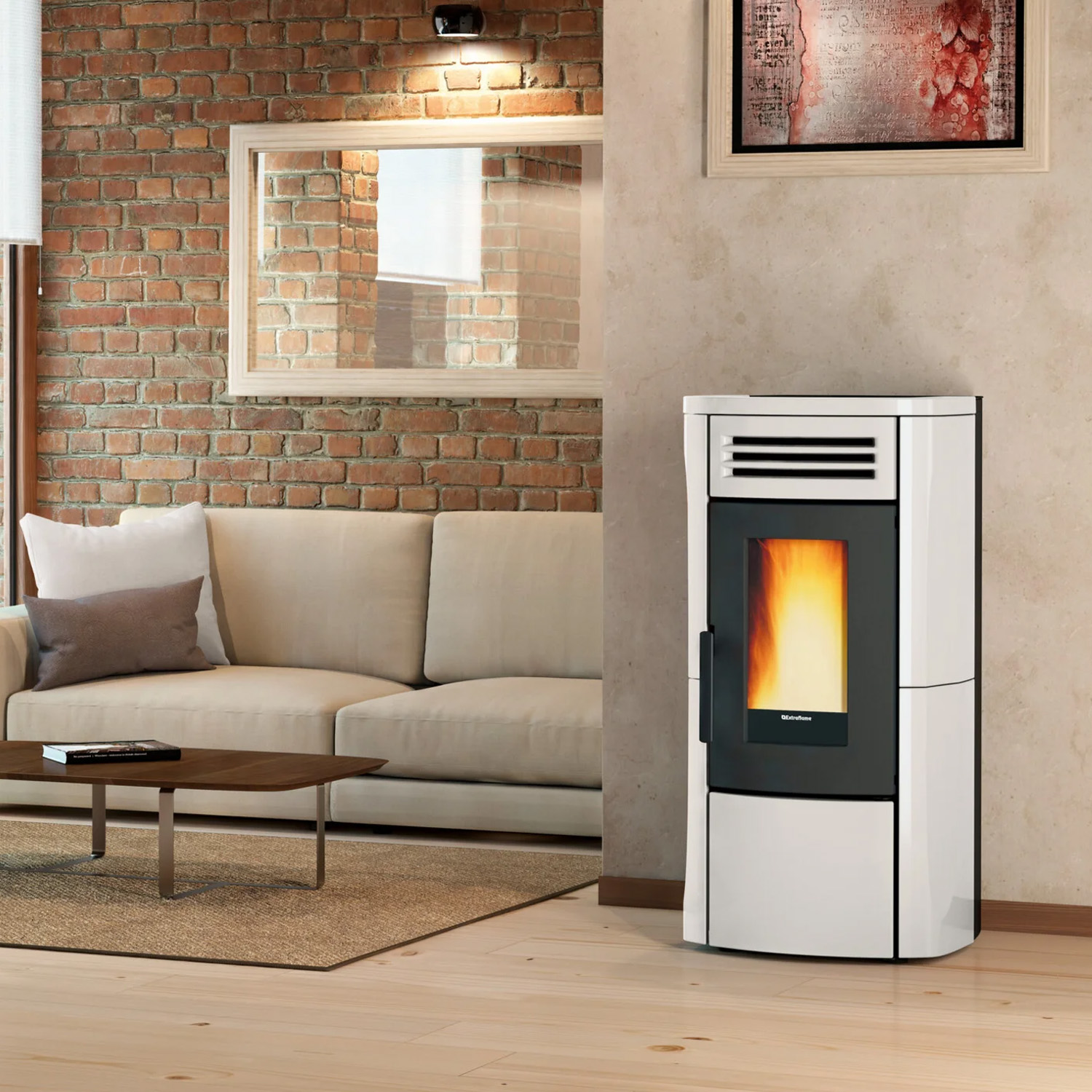 Extraflame TERRY PLUS - Weiss Pelletofen EVOLUTION LINE