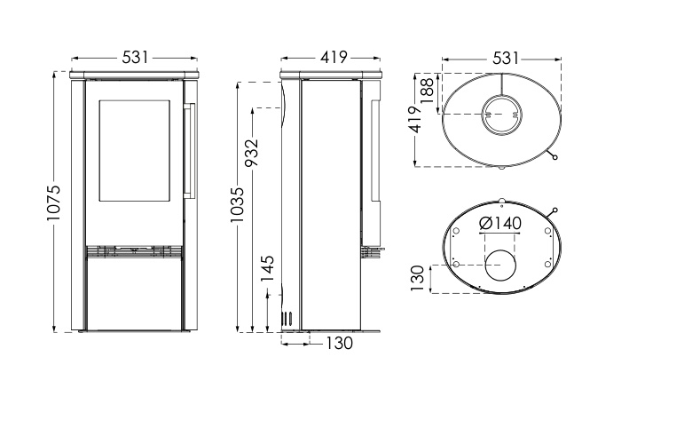 TermaTech TT21RS-CG Kaminofen TermaStone grau