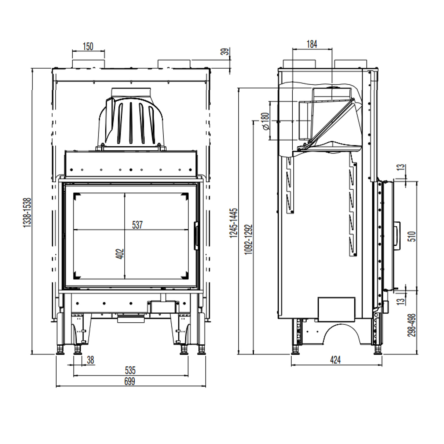 Austroflamm 65x51 K 2.0 Kamineinsatz