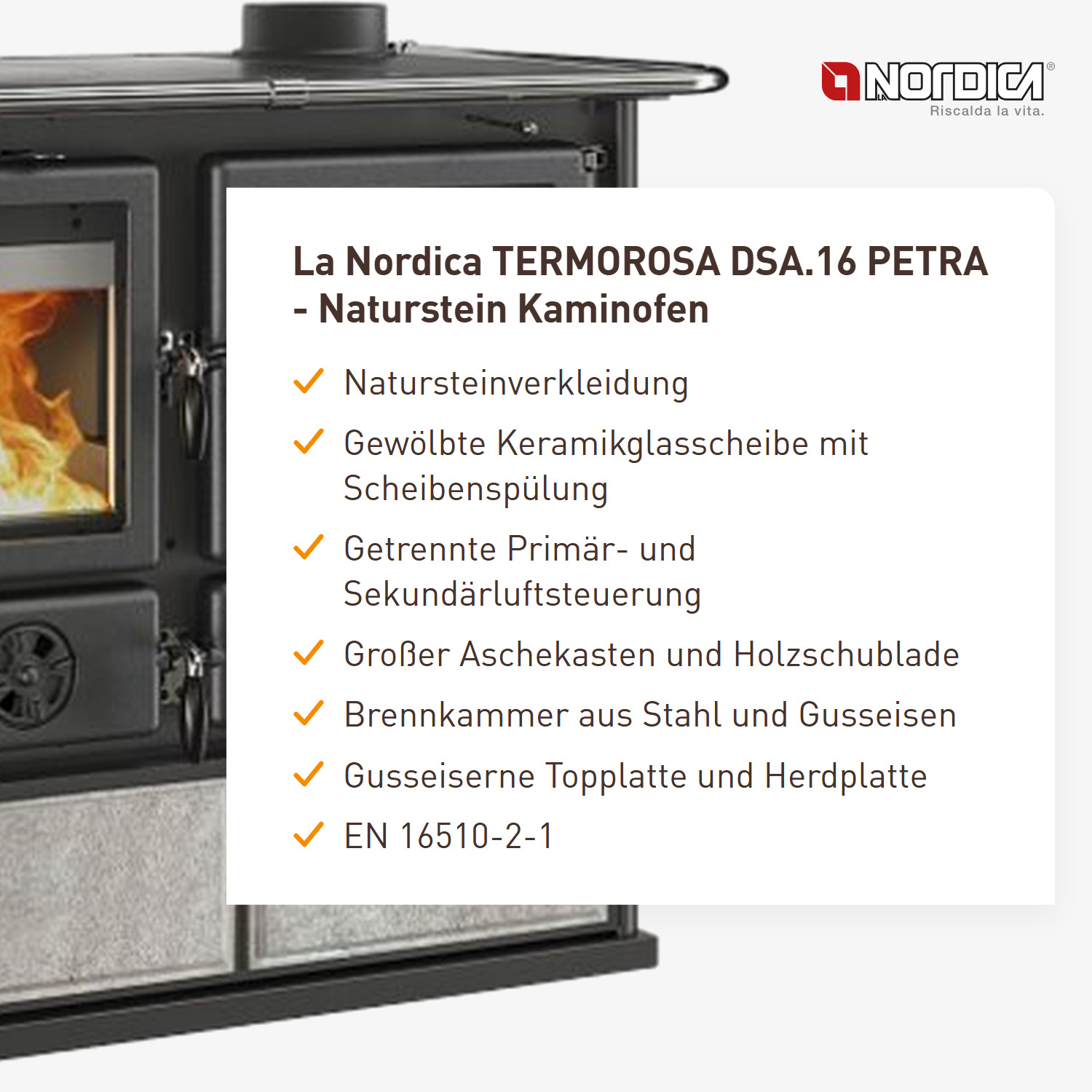 La Nordica TERMOROSA DSA.16 PETRA - Naturstein Kaminofen