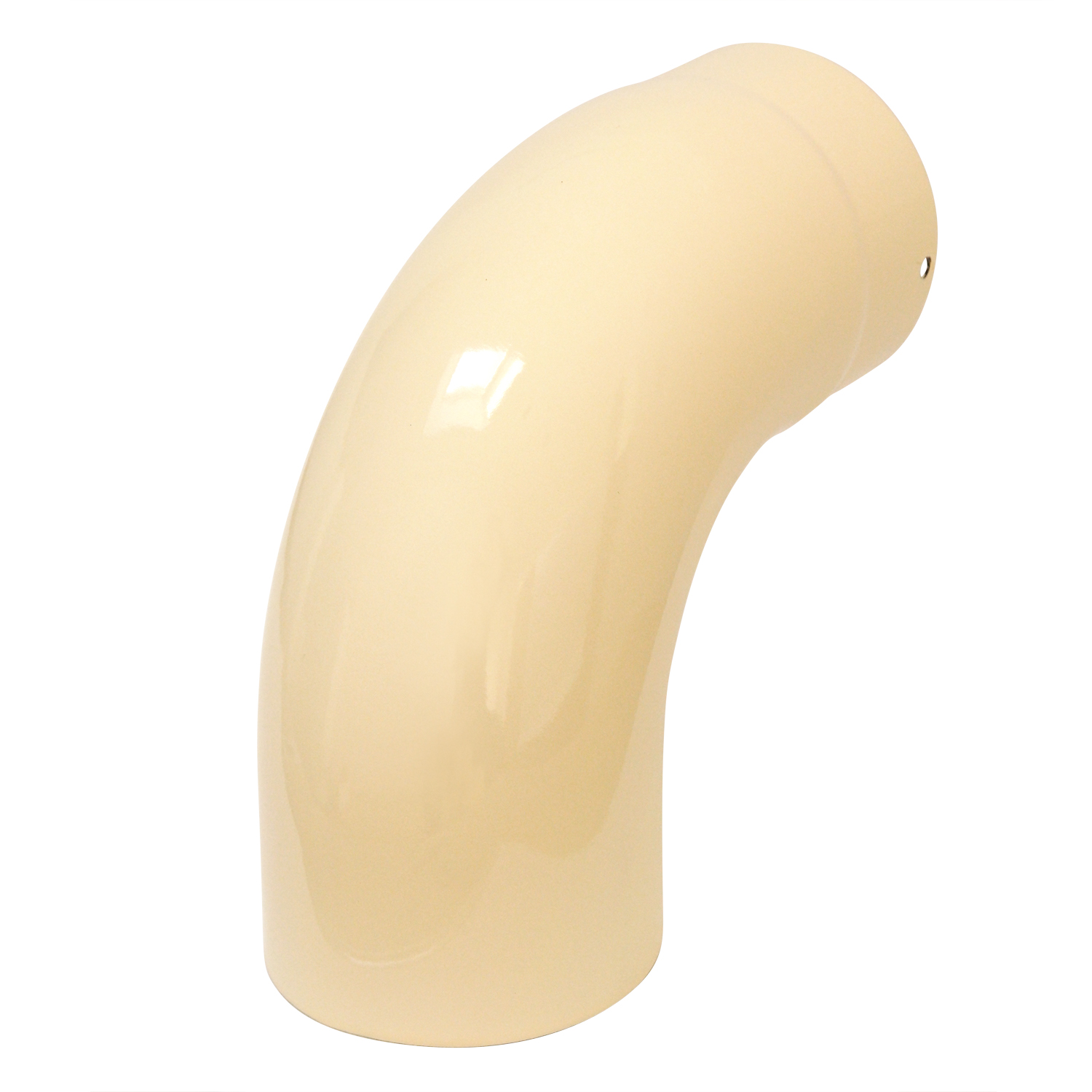 Coude de conduit de fumée / Coude de tuyau de poêle émaillé 130mm - Coude à 90° lisse Ivoire