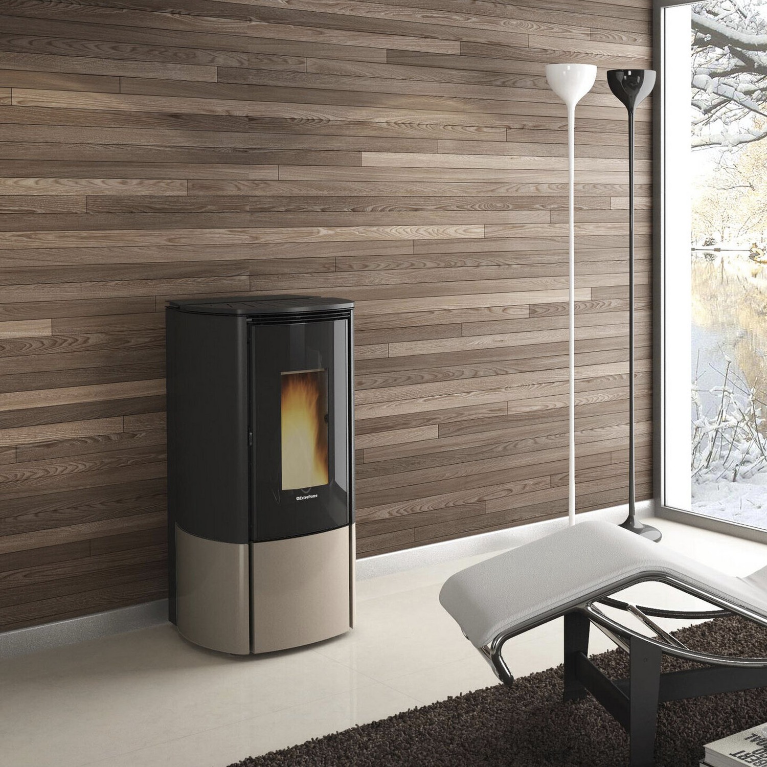 Extraflame Katia 11 Poêle à granulés Evolution Line gris tourterelle