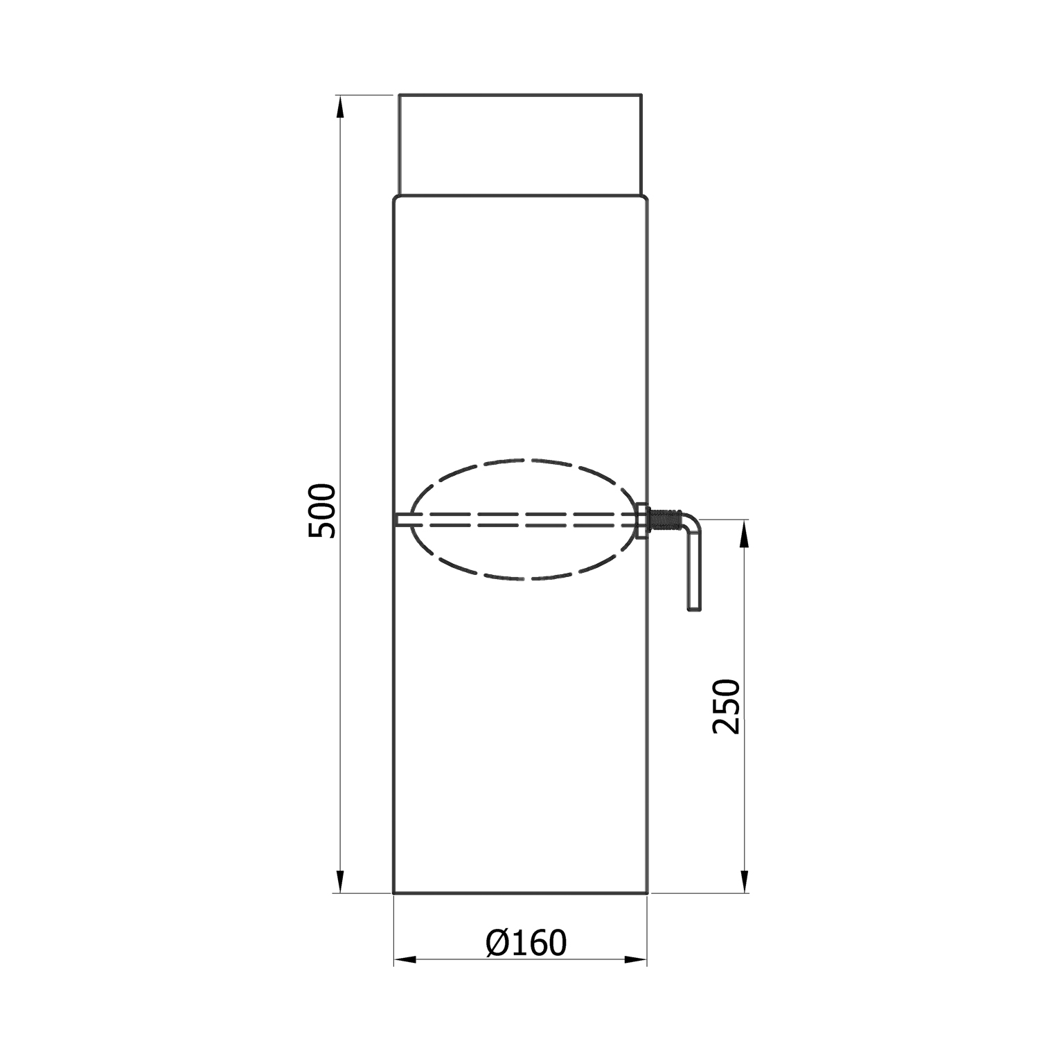 Raik Basic Zugregulierung 160mm gussgrau Länge 1000mm für Rauchrohr / Ofenrohr