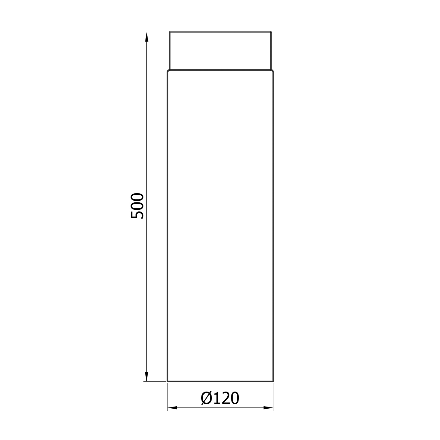 Raik Basic Rauchrohr 120mm gussgrau L: 500mm für Rauchrohr / Ofenrohr