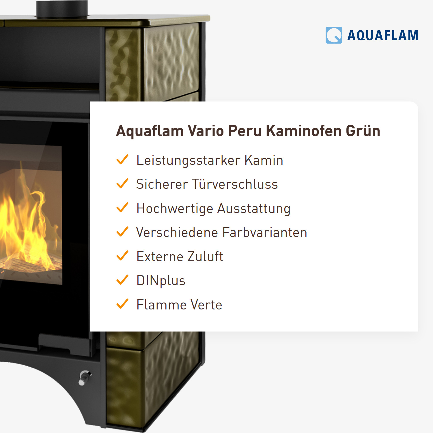 Aquaflam Vario Peru Kaminofen Grün