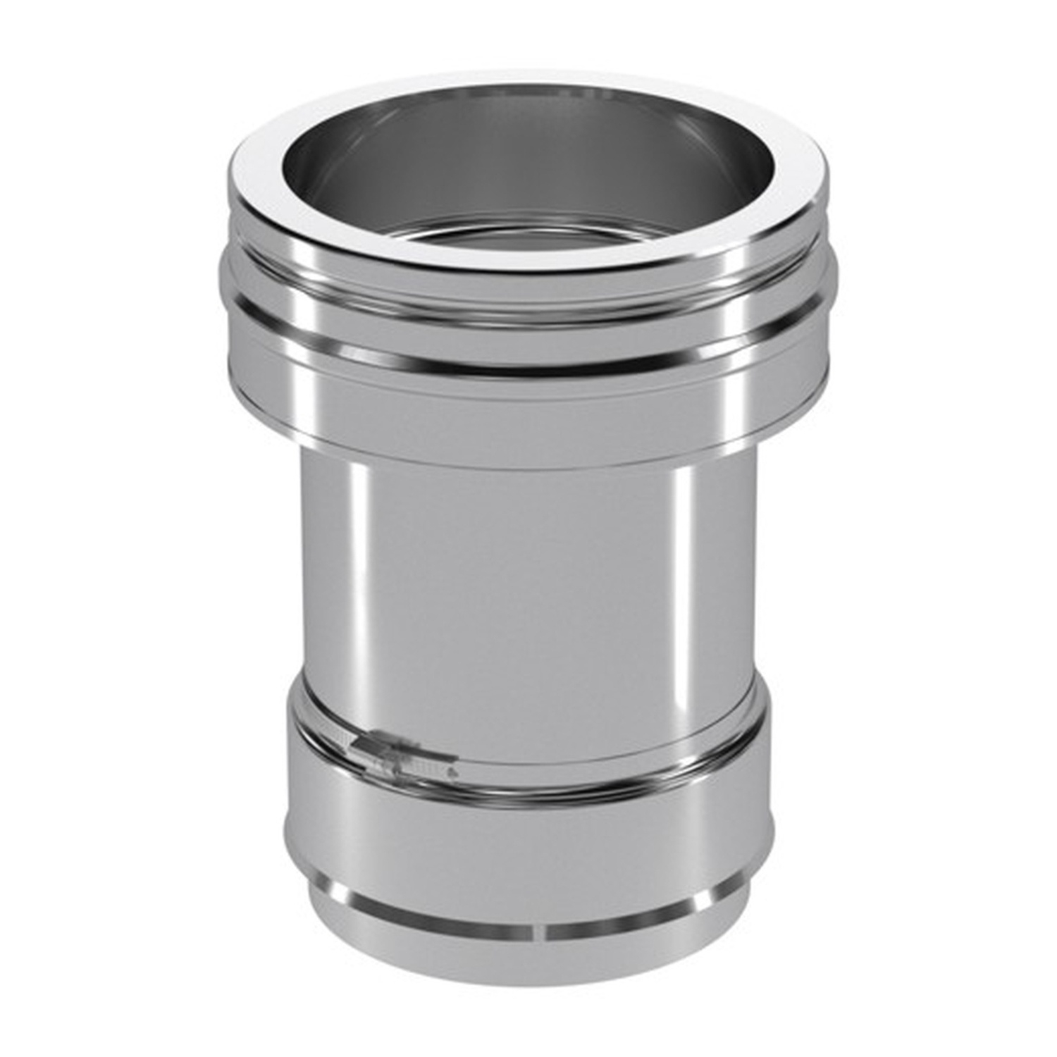 Schiedel manchon de raccordement Ø130 simple paroi, raccourcissable pour ICS Ø130 mm double paroi brillant