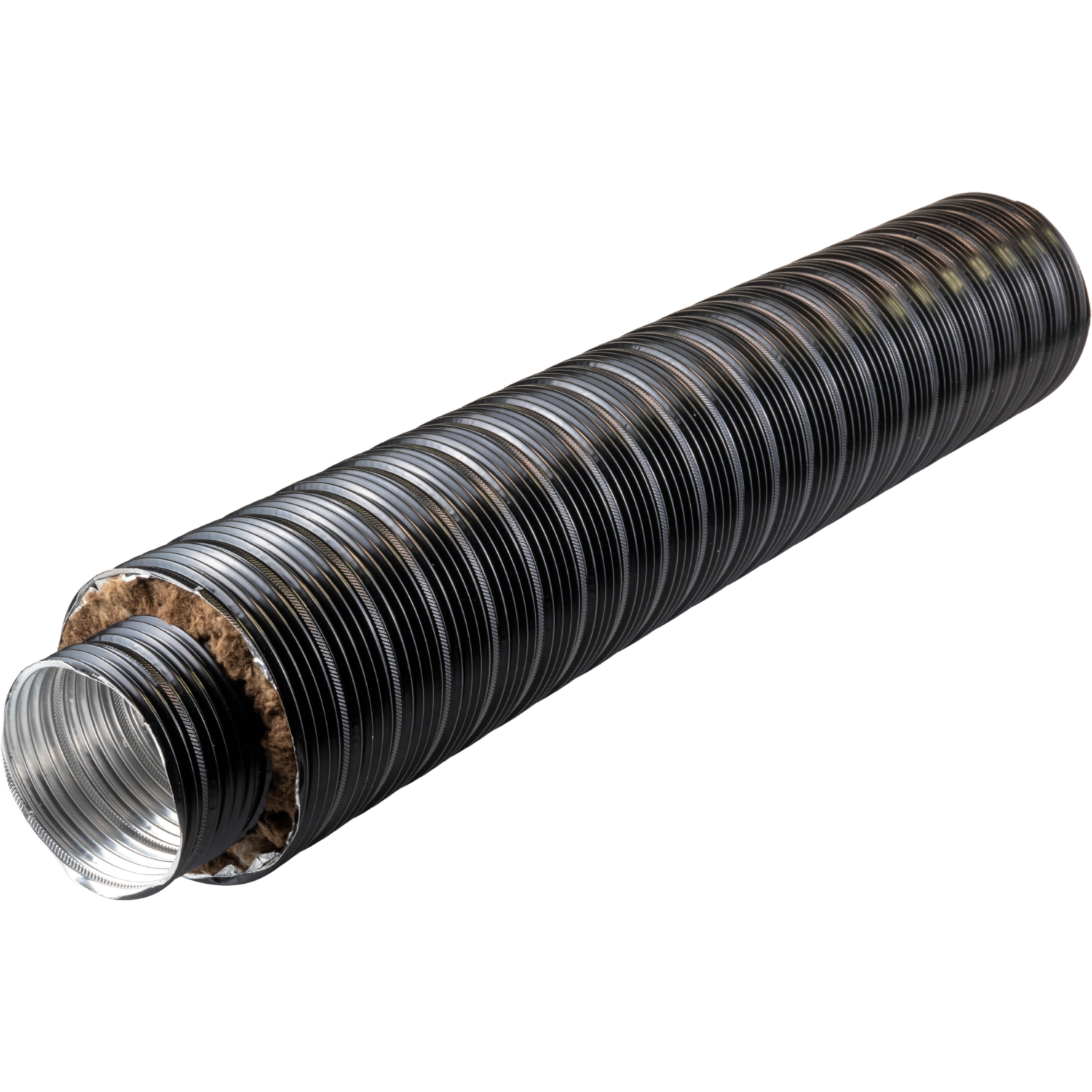 Therm Flex Aluflexrohr isoliert schwarz Ø 125 mm Länge 0,75 m, für Außenluft-Anschluss